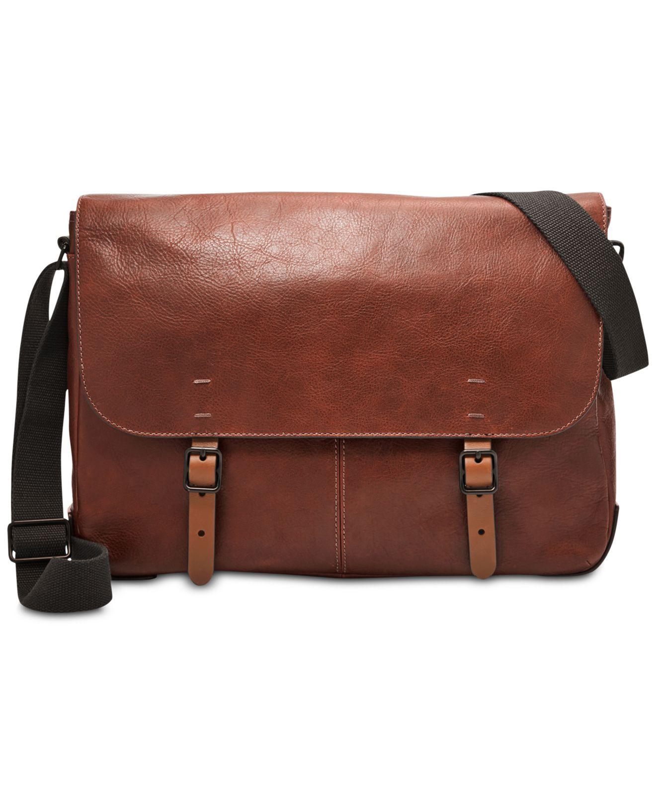 Fossil Leather Buckner Messenger Bag Cognac in Brown for Men - Save 18% ...