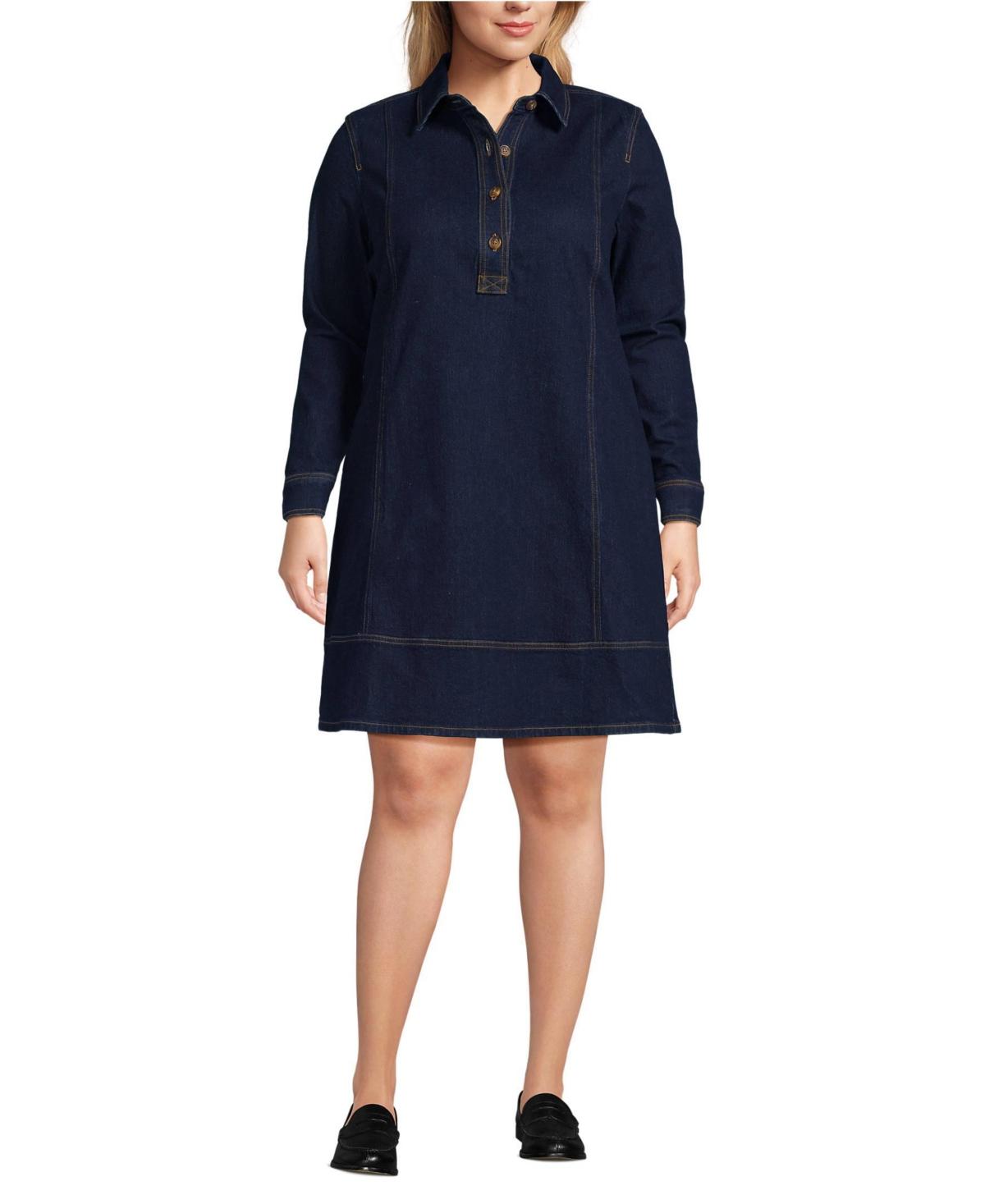 Denim Shirtdress Macys Plus Size Denim Dress Lands' End Plus Size