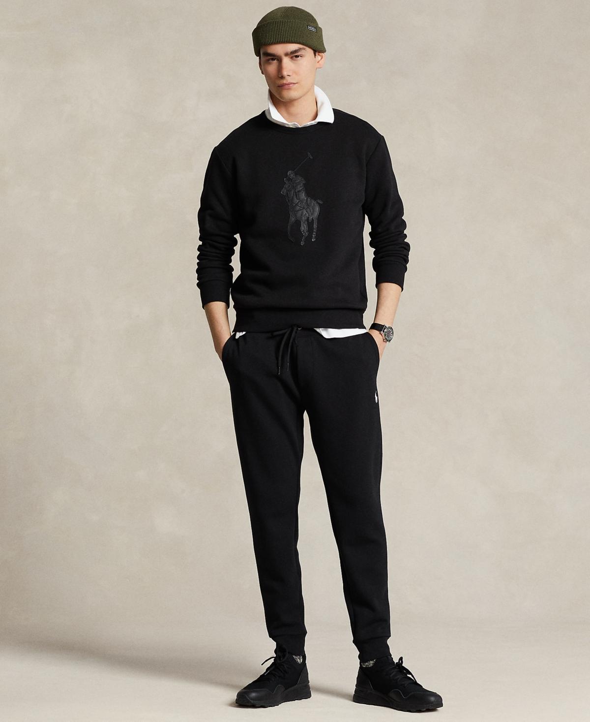 Polo Ralph Lauren Leather-pony Fleece Sweatshirt in Black for Men