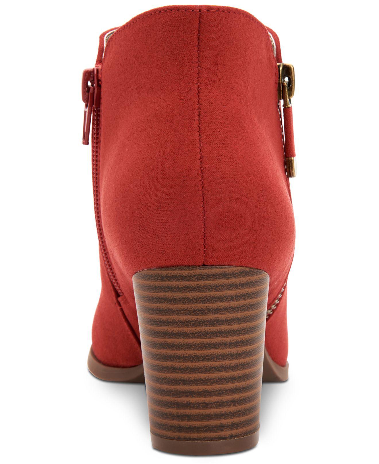 macy's red ankle boots