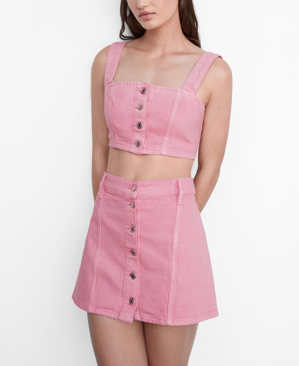 Bubblegum pink denim clearance skirt