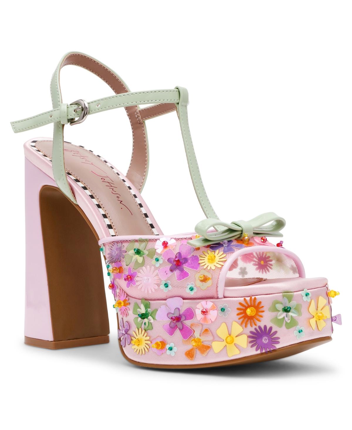 women's kirra floral beaded platform dress sandals Betsey Johnson Melodie Ditsy in Pink Size:UK 8.5 / EU 42.5