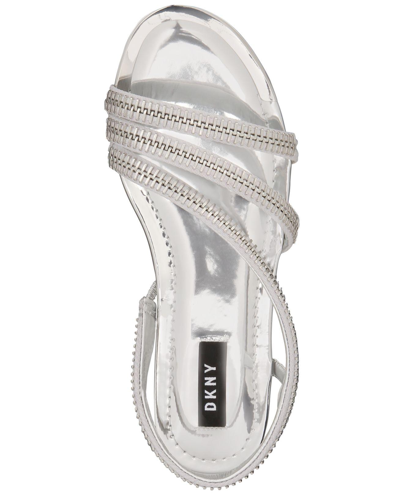 dkny silver sandals