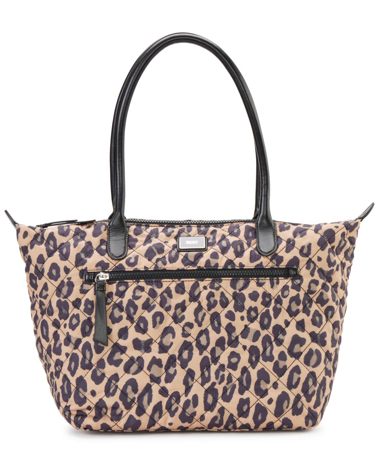 DKNY Lyla Extra Large Printed Shopper Tote in Brown | Lyst
