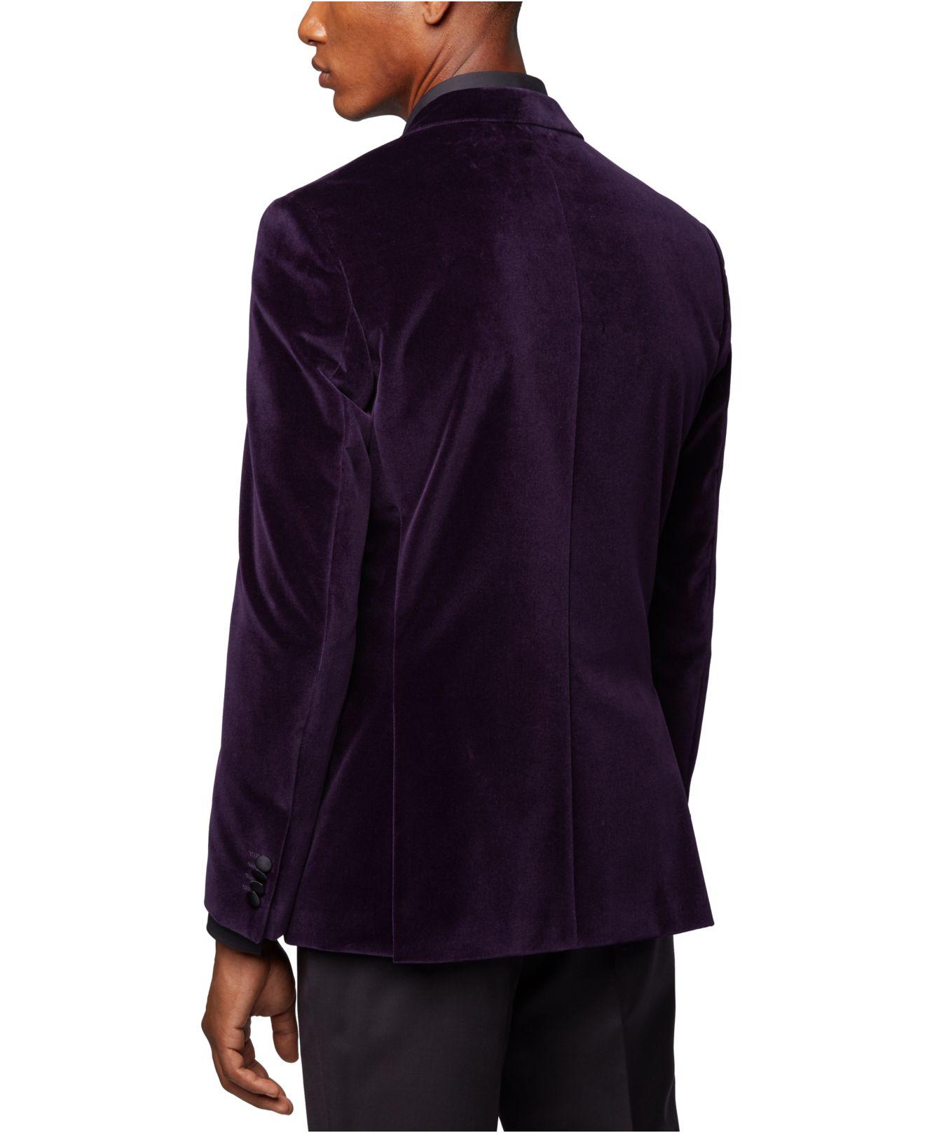 BOSS Men's Slimfit Velvet Dinner Jacket, Purple for Men Lyst