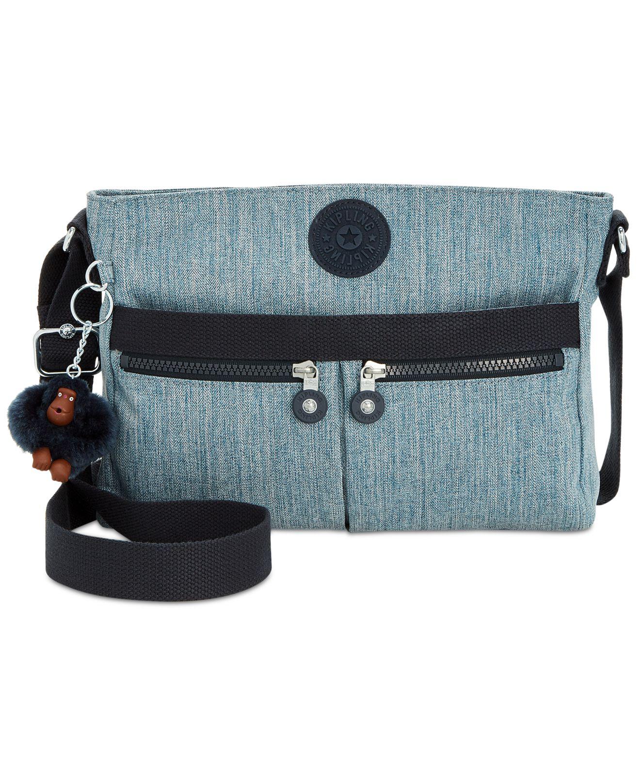 Kipling Angie Small Denim Crossbody in Indigo Blue/Silver (Blue) Lyst