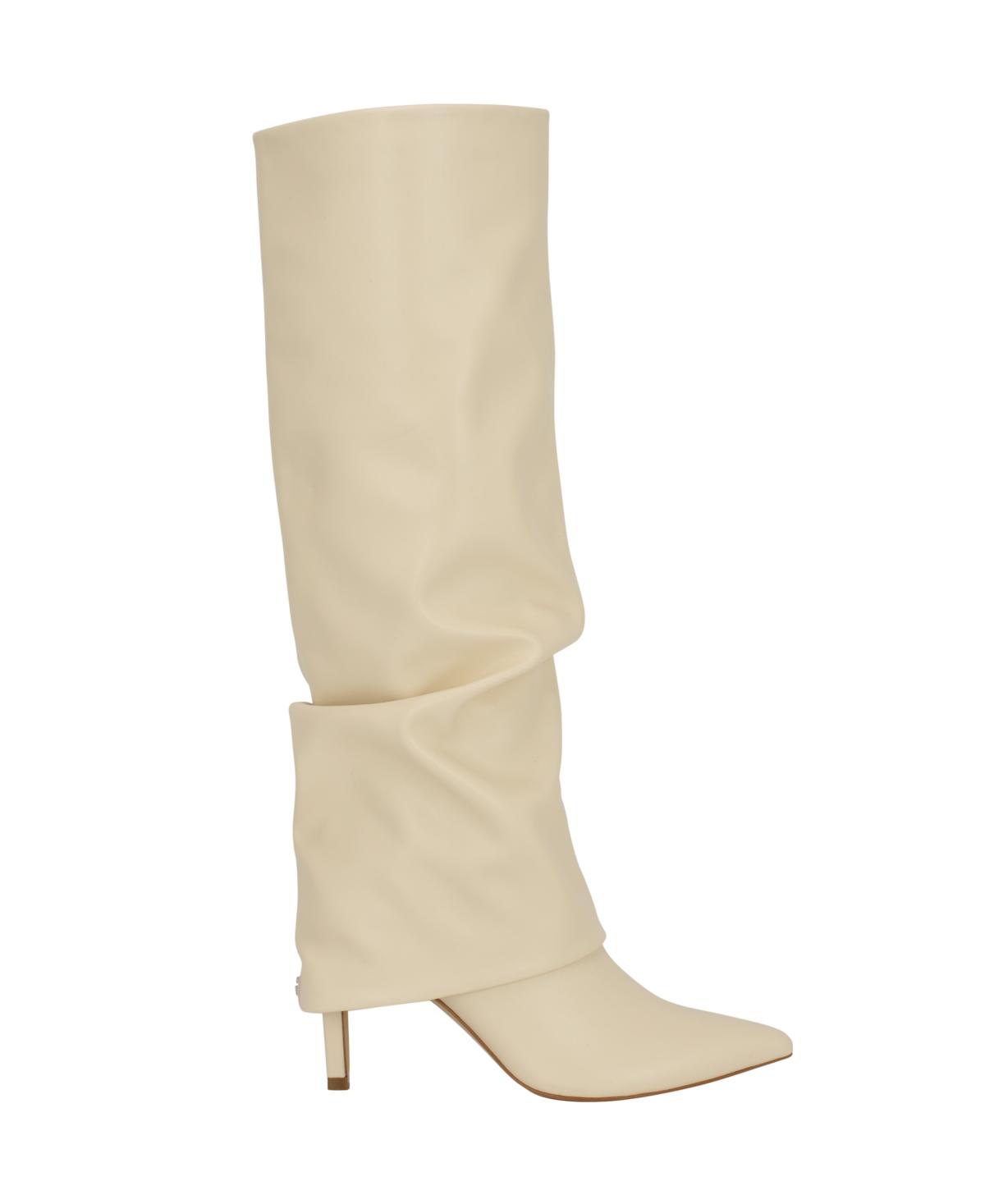 Guess Natha Fold Over Slouchy Stiletto Heel Boots in White Lyst