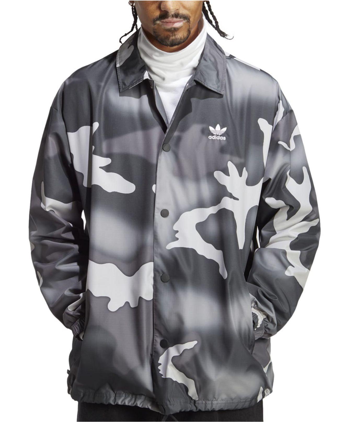 adidas Graphics Allover Camo Print Coach Jacket in Gray for Men Lyst