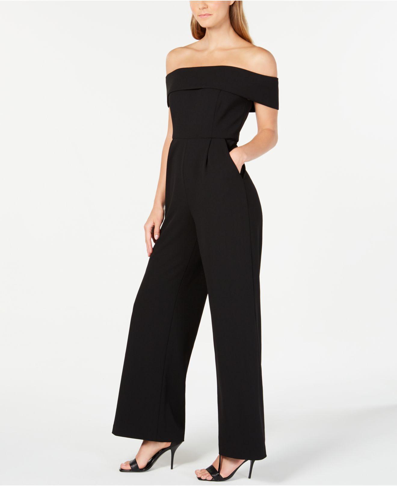 calvin klein off the shoulder jumpsuit