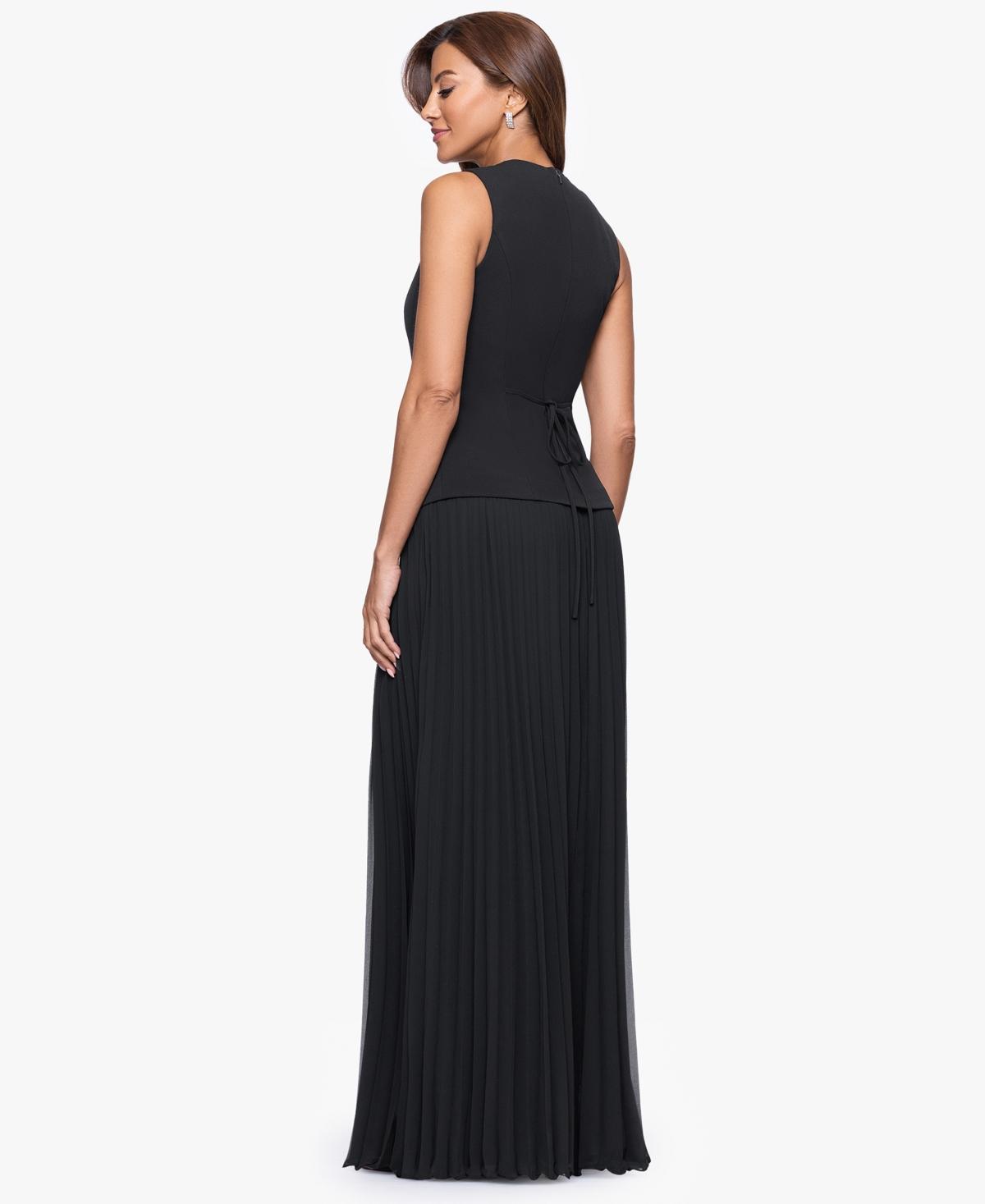 Xscape Vest Style Pleated Scuba Long Dress in Black | Lyst Xscape Vest Style Pleated Scuba Long Dress in Black | Lyst