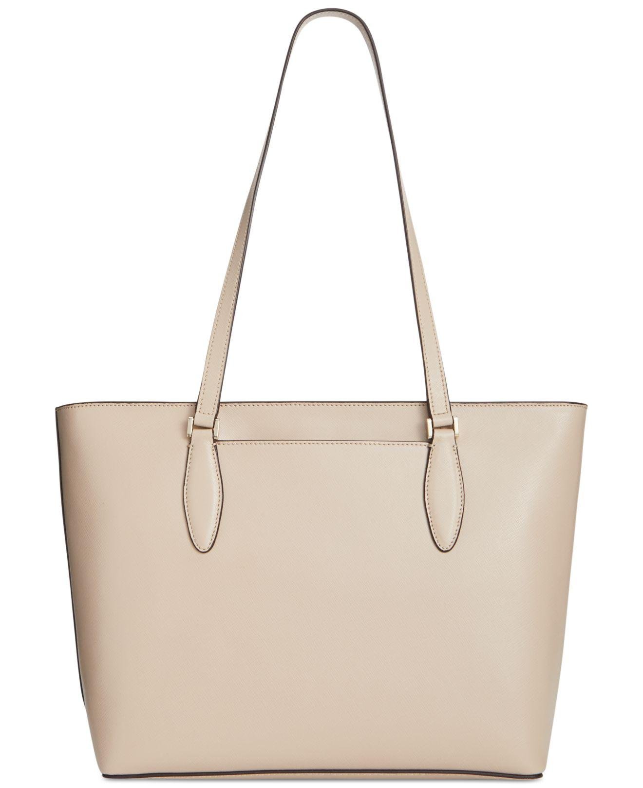 Kate Spade Daily Colorblock Saffiano Top Zip Tote Bag In (Warm Beige)