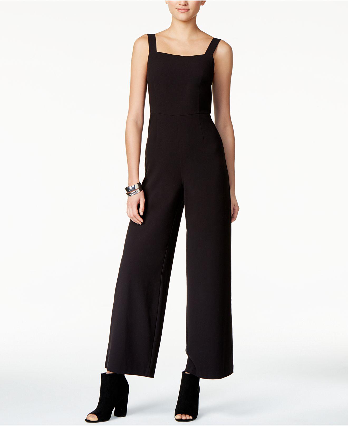 black cropped leg jumpsuit