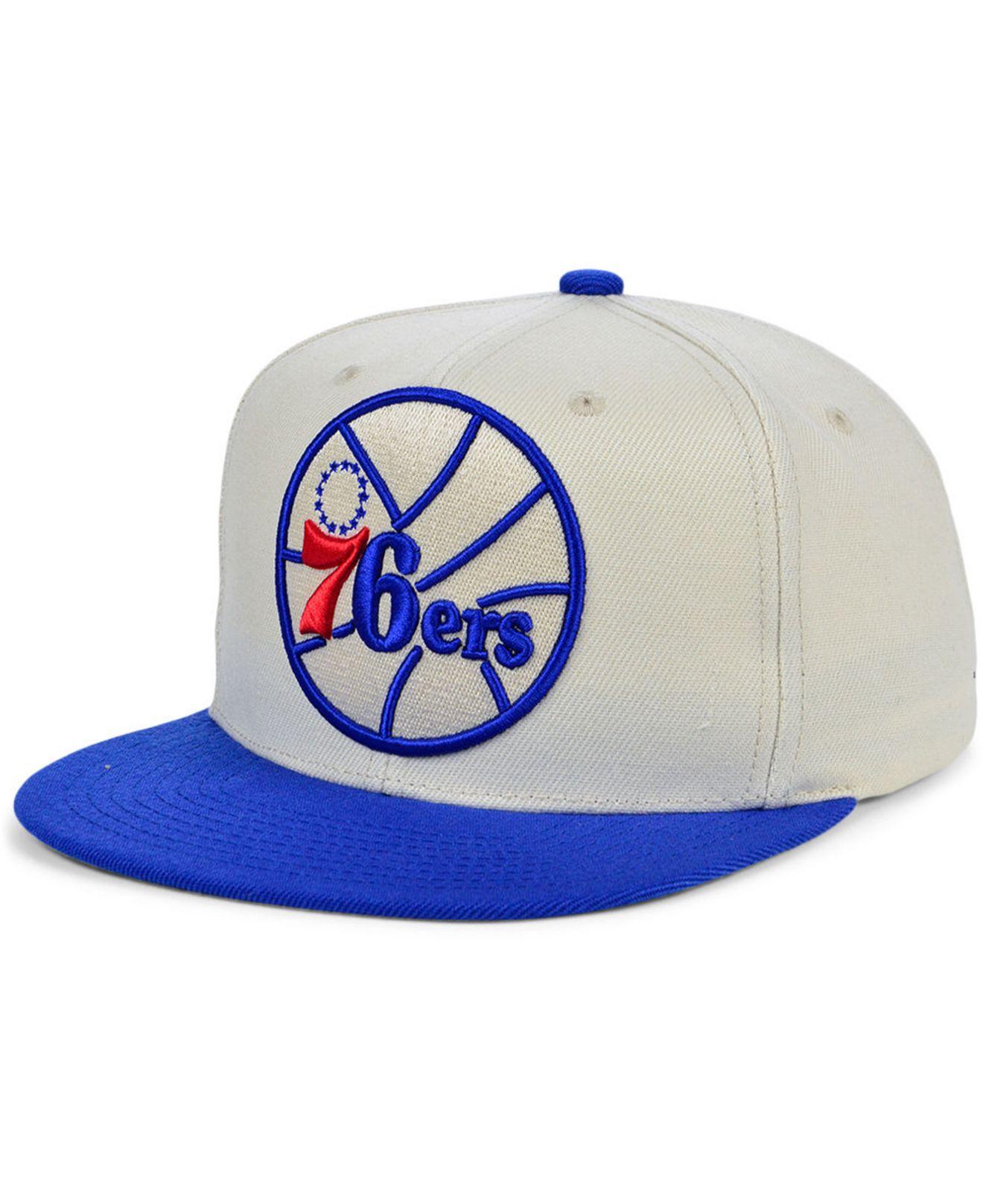 Mitchell & Ness Synthetic Philadelphia 76ers Natural Xl Snapback Cap in Blue for Men - Lyst