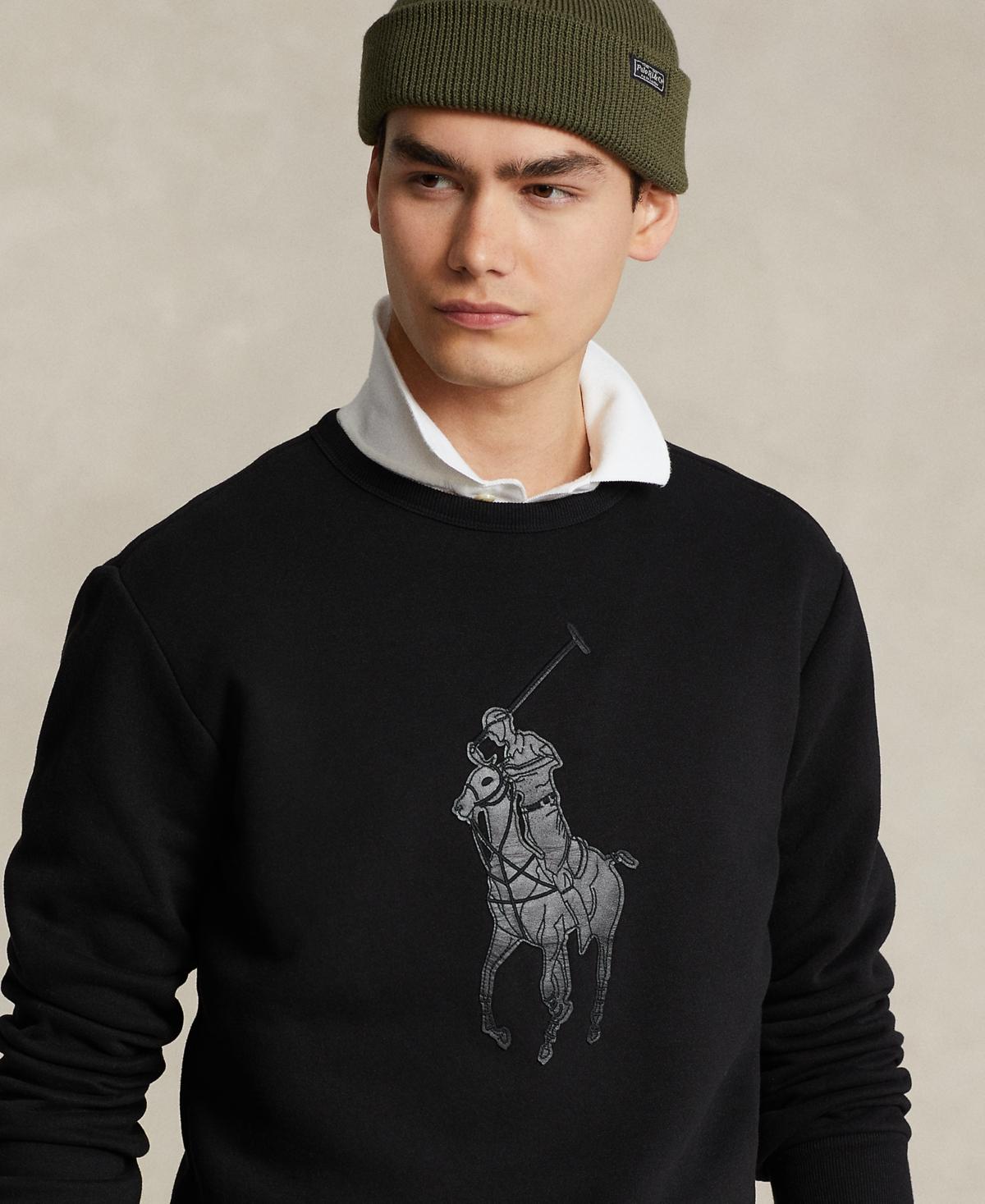 Polo Ralph Lauren Leather-pony Fleece Sweatshirt in Black for Men