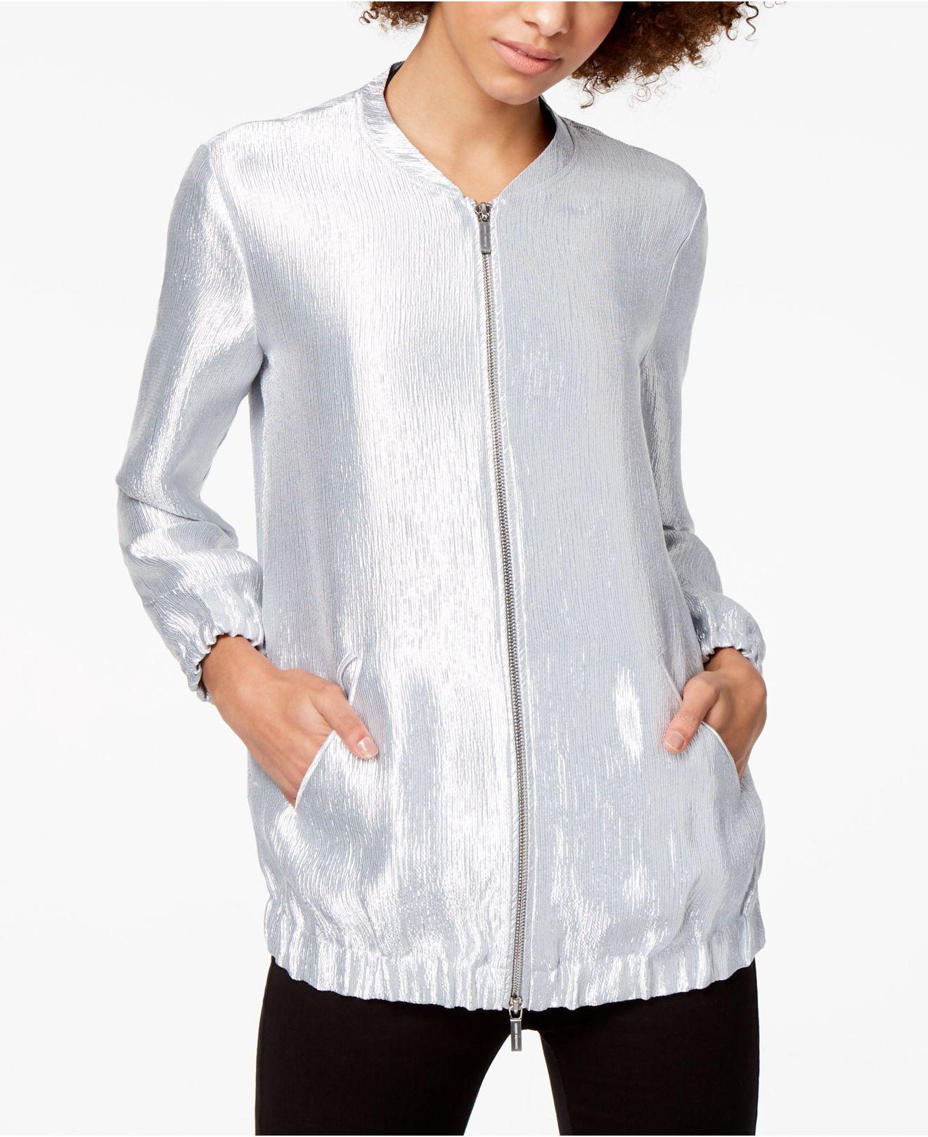 armani exchange silver jacket