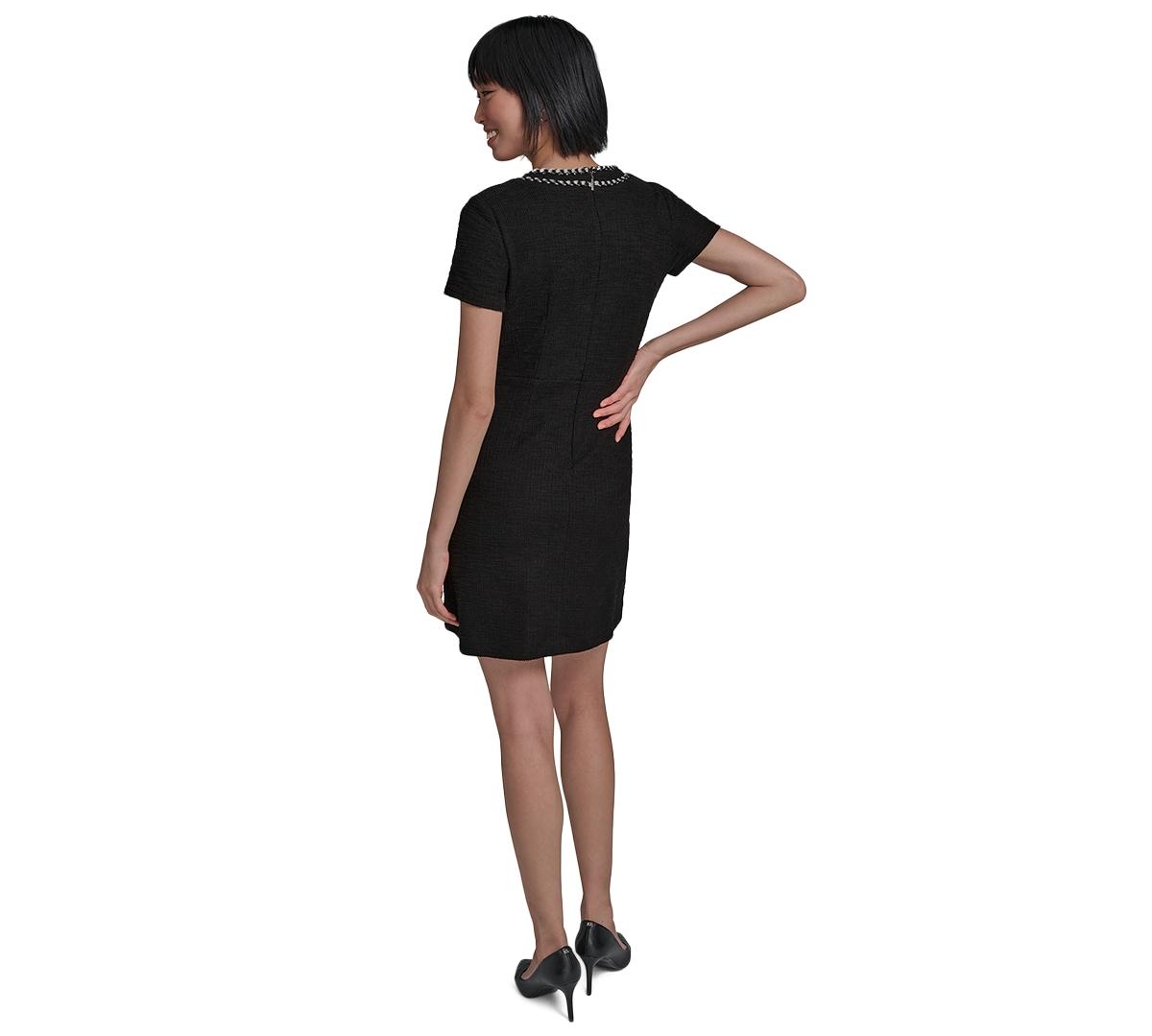 karl lagerfeld black dress with pearls Karl Lagerfeld