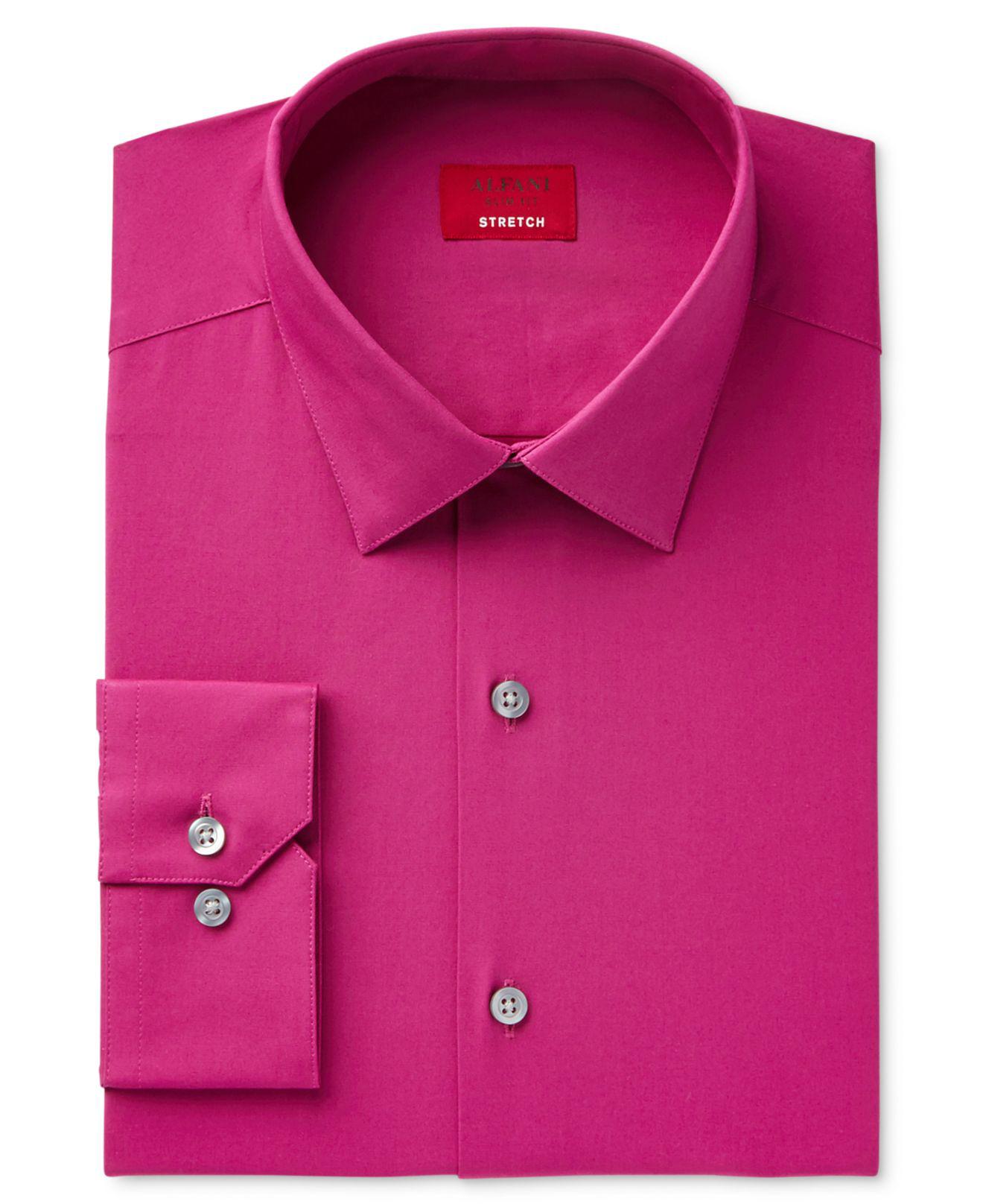 Alfani Cotton Spectrum Men's Slimfit Stretch Dress Shirt in Pink for