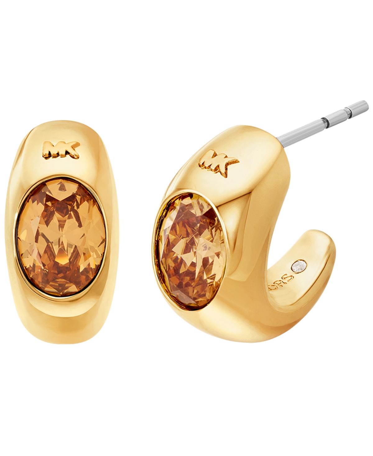 特売り！Michael Kors Small Double Hoop Crystal Earrings Amazon.com: Michael Kors Stainless Steel and Pavé Crystal