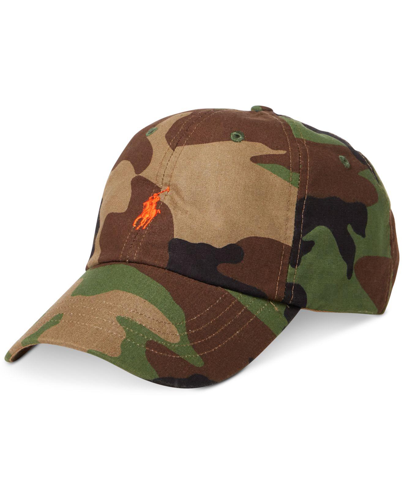 polo ralph lauren camo canvas baseball cap