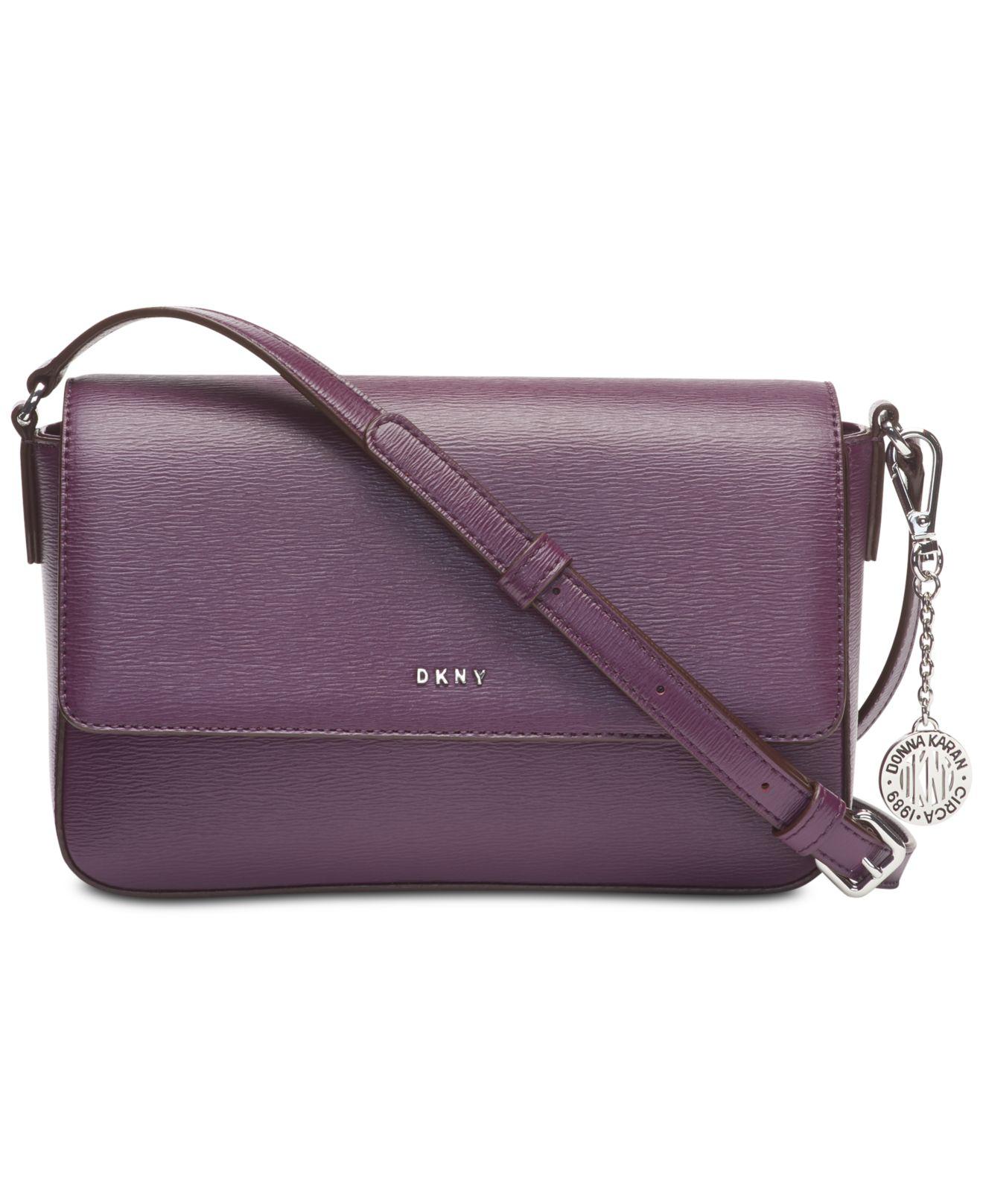 DKNY Saffiano Leather Bryant Flap Crossbody, Created For Macy's in  Purple/Silver (Purple) - Lyst