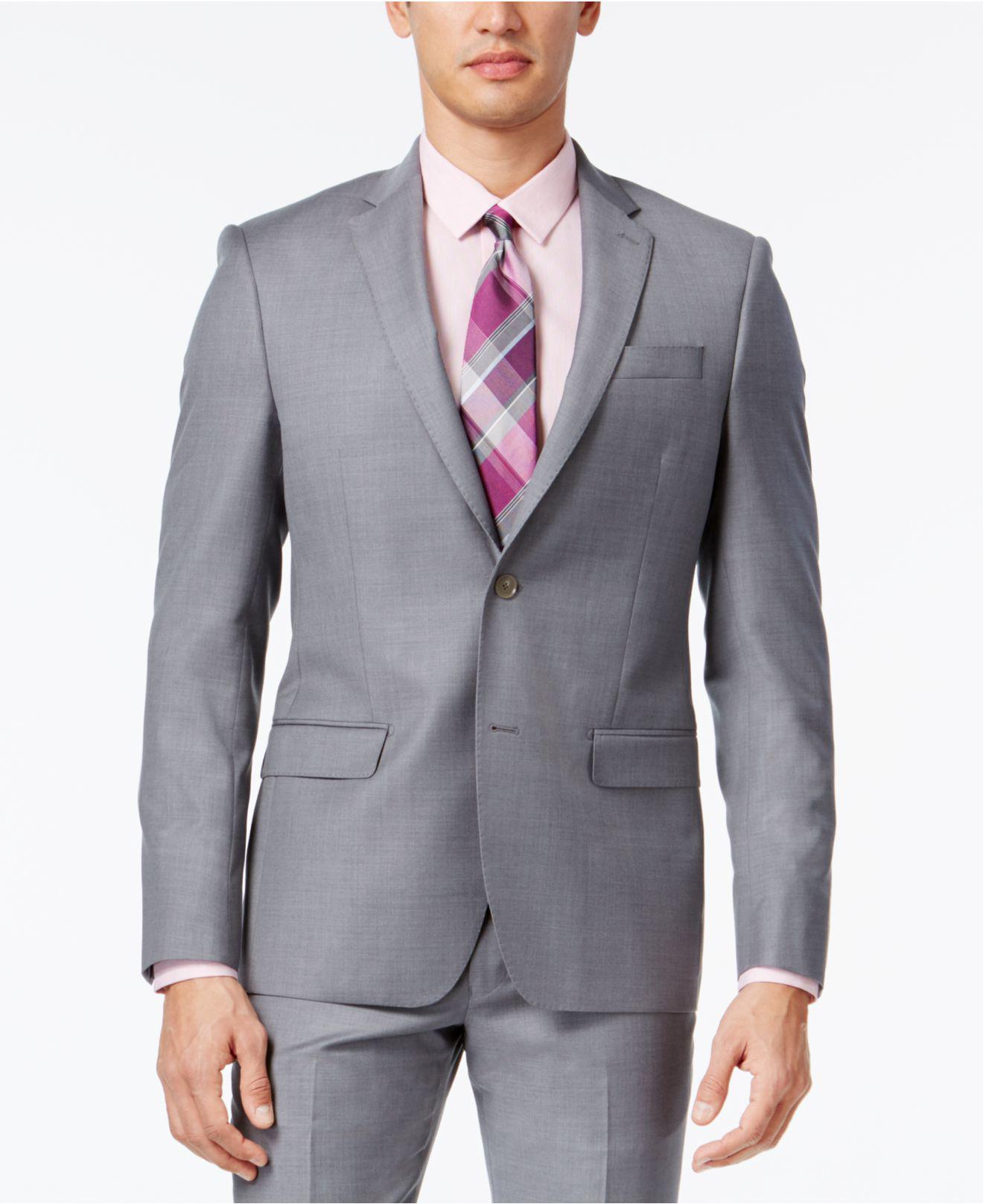 Men's Slim Fit Light Grey Suits / Limehaus Men's Light Grey Slim Fit