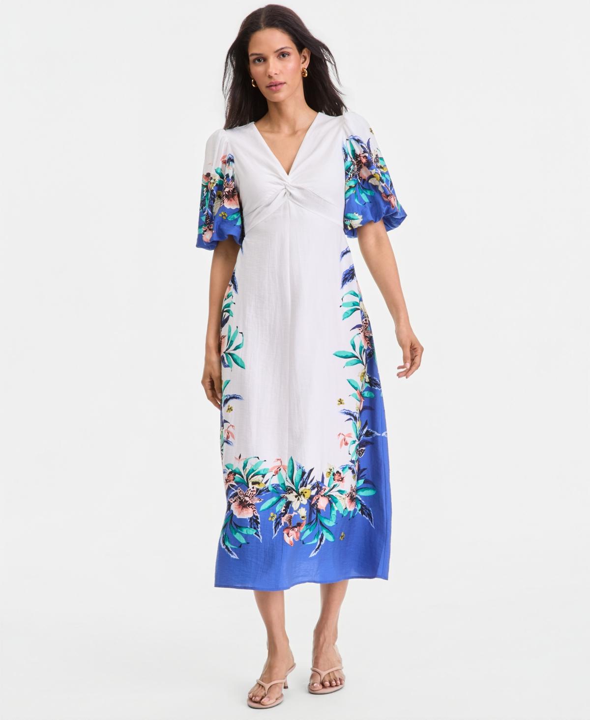 women's whimsical dress Unique Vintage Green Ditzy Floral Sweetheart Cotton Swing Dress