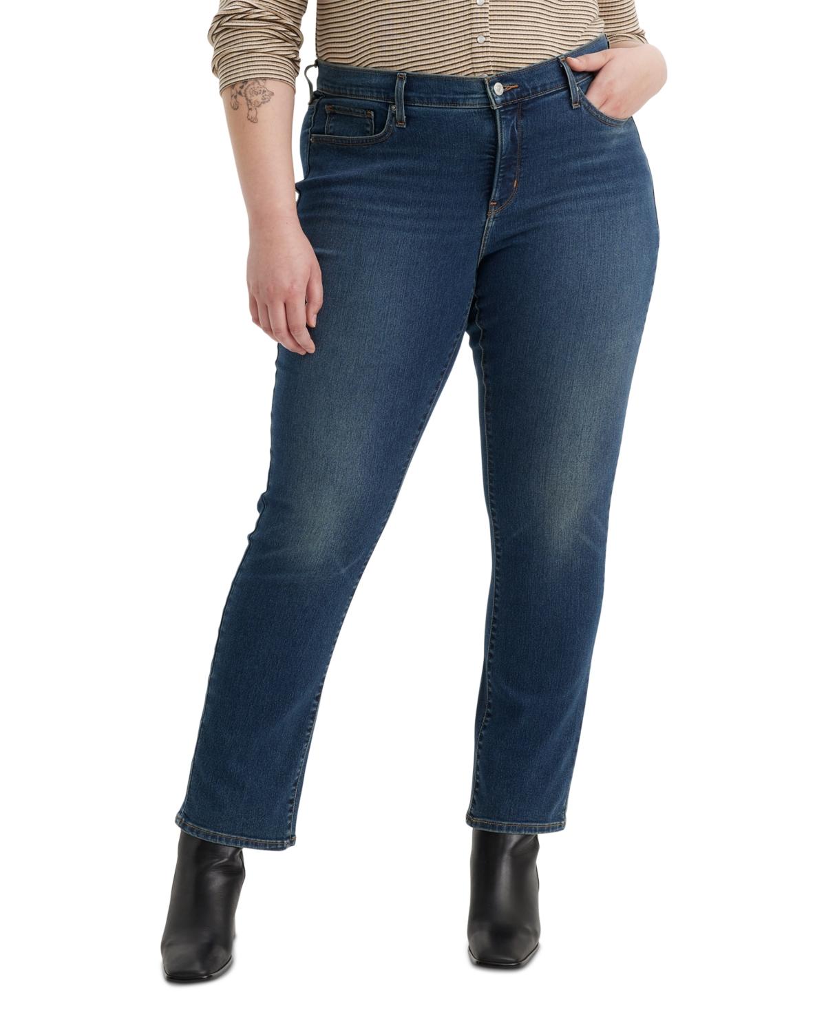 Levi's Plus Size 314 Mid-rise Shaping Straight-leg Jeans in Blue
