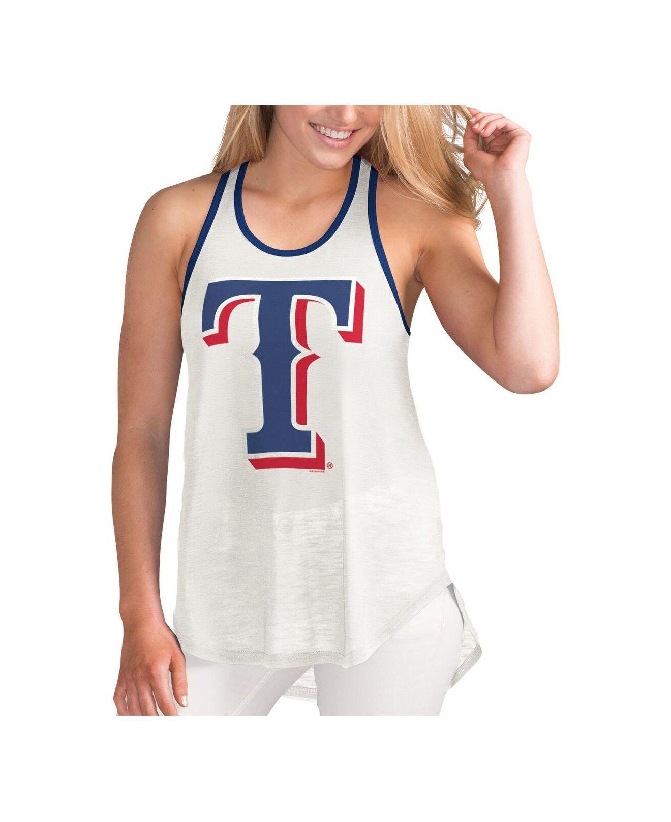 G-III 4Her by Carl Banks White Texas Rangers Tater Racerback Tank Top
