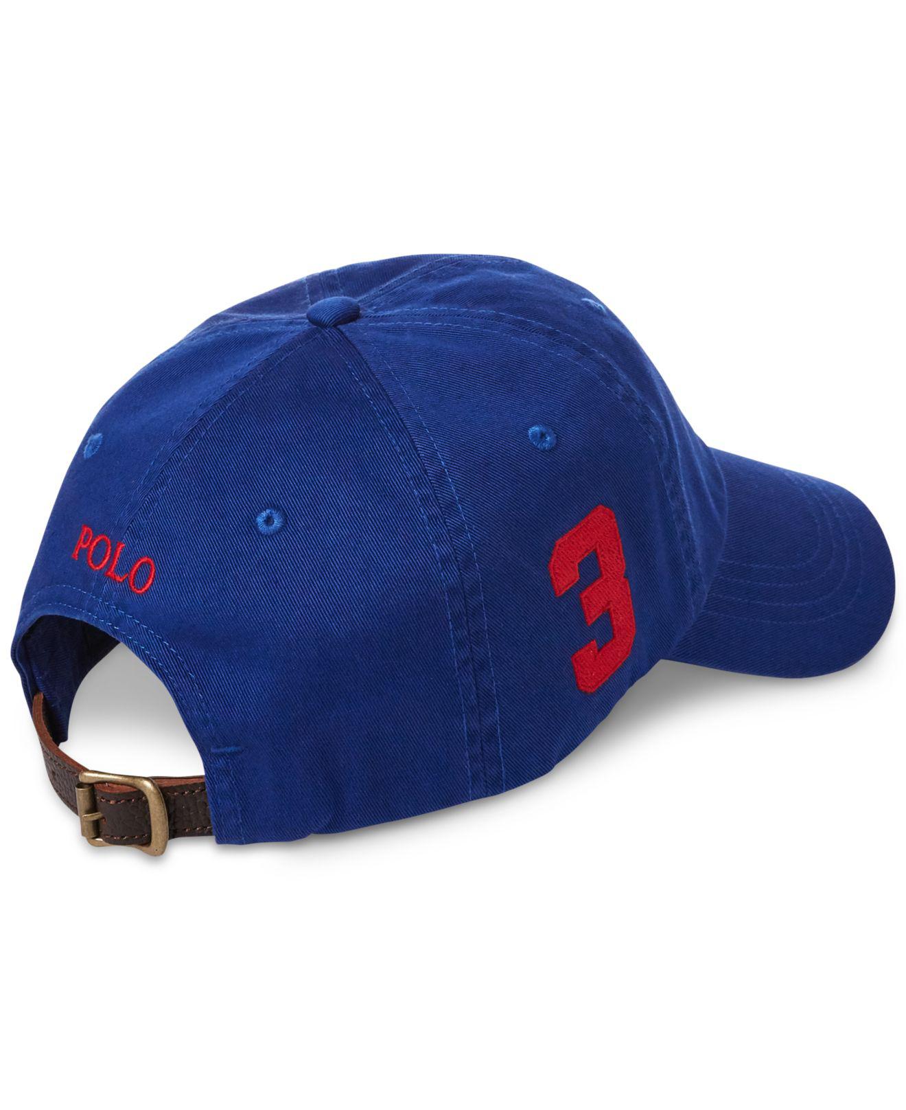 Polo Ralph Lauren Leather Big Pony Cap in Blue for Men - Lyst
