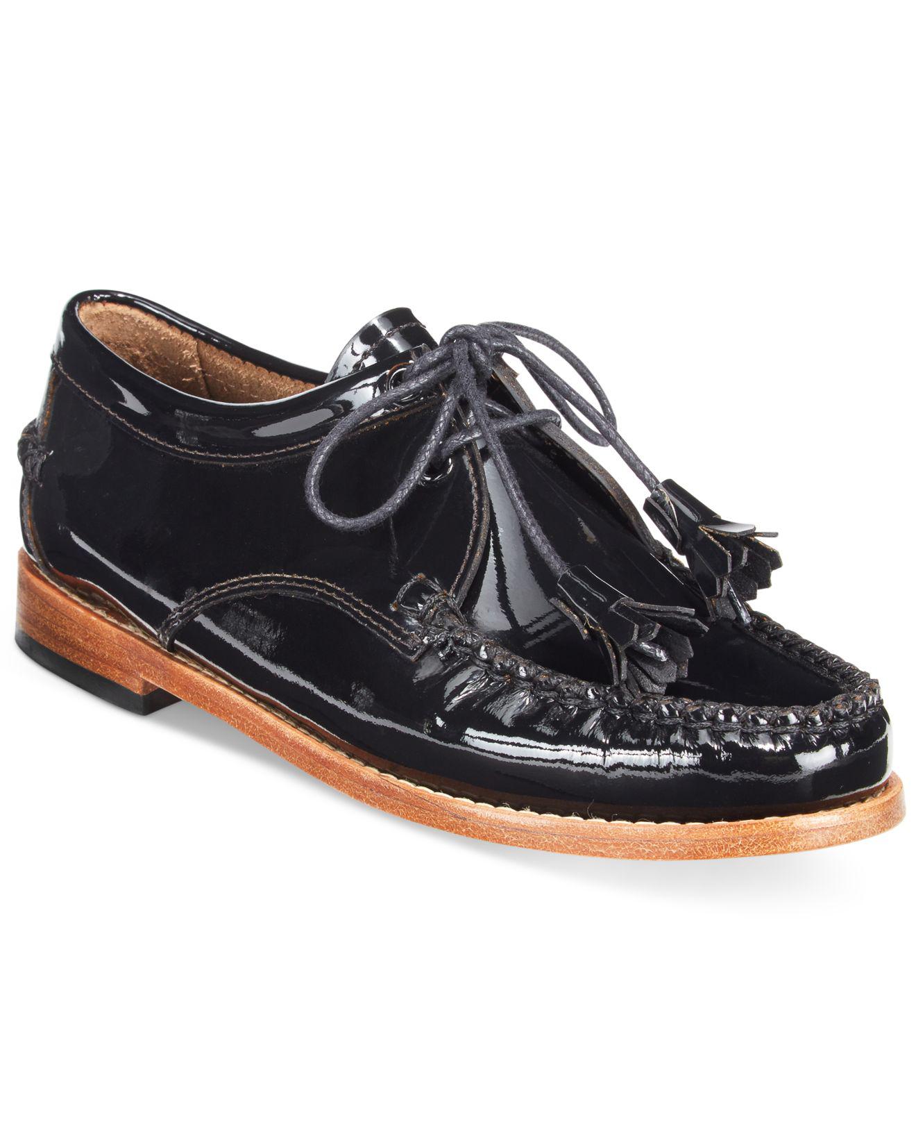 G.H. Bass Co. Women s Weejuns Winnie Lace up Loafers in Black Lyst