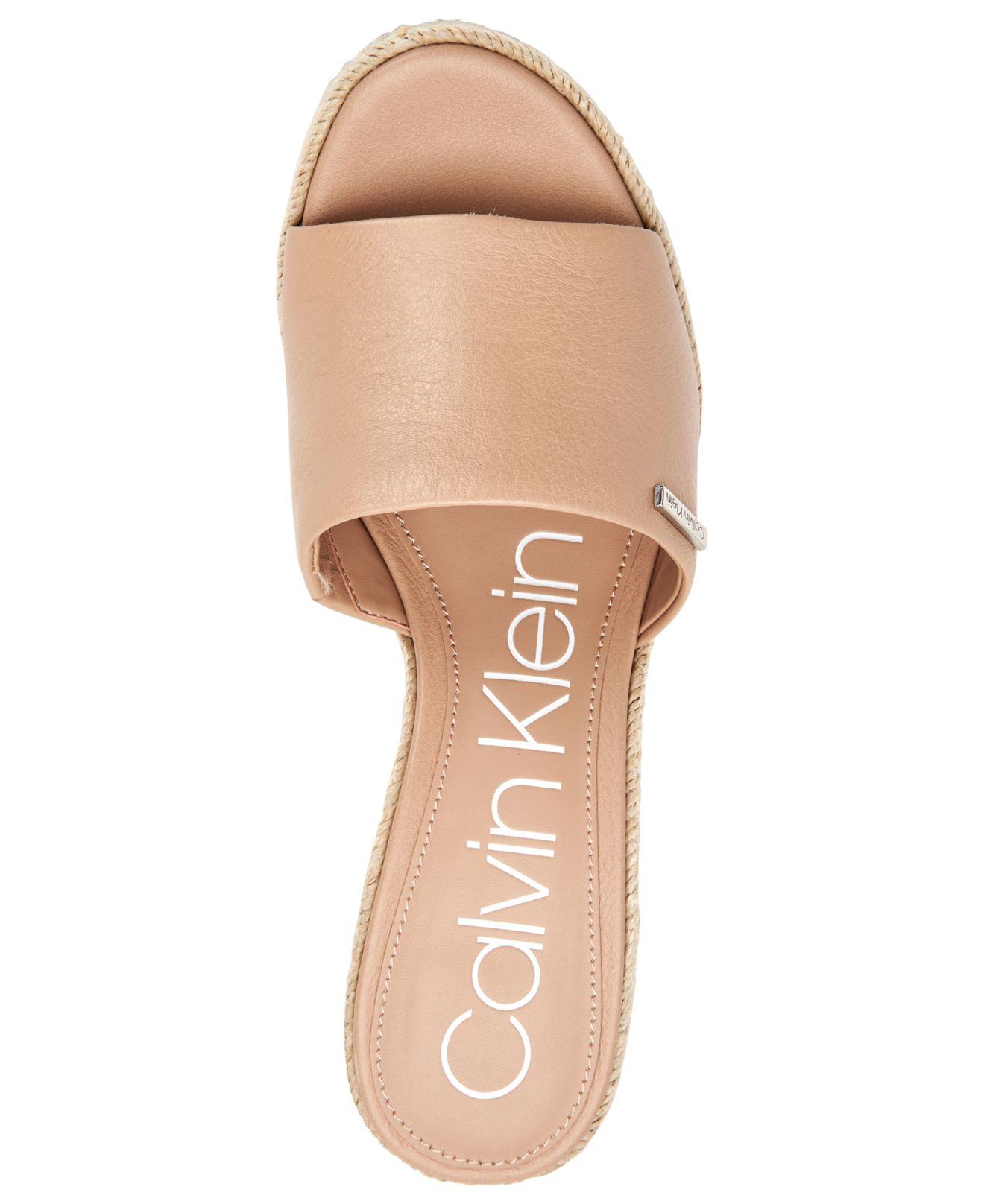 Calvin Klein Britta Wedge Sandals, Created For Macy's in Natural | Lyst
