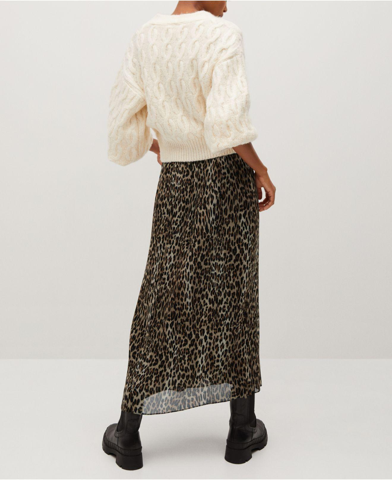 mango black pleated skirt