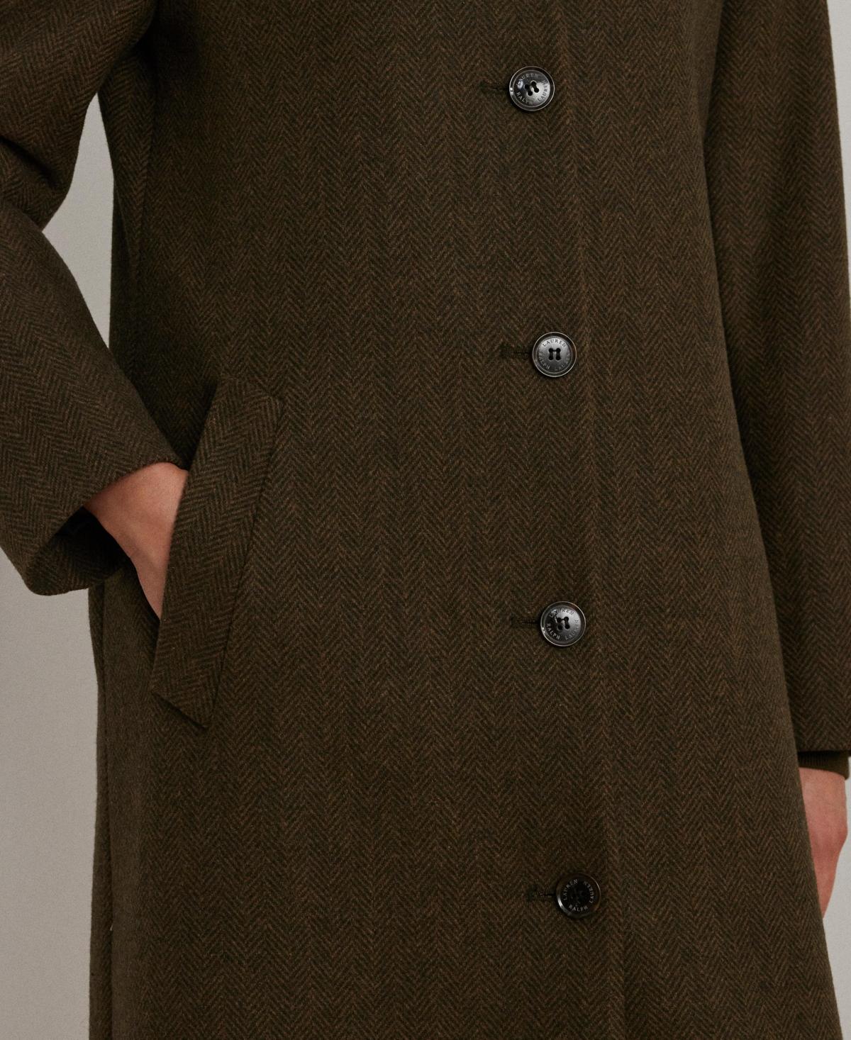 Ralph Lauren Single-breasted Stand-collar Maxi Coat in Brown