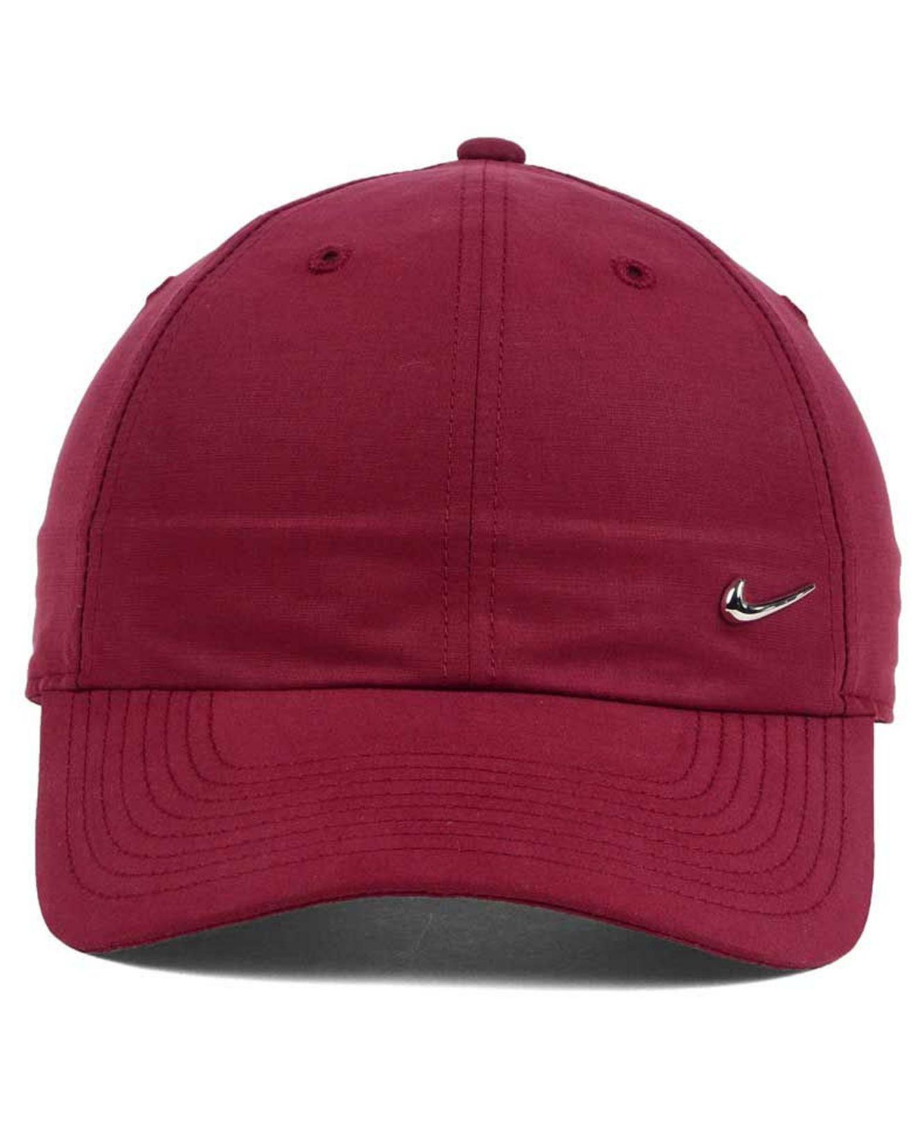 Nike Synthetic Metal Swoosh Cap in Maroon/Silver (Red) for Men - Lyst