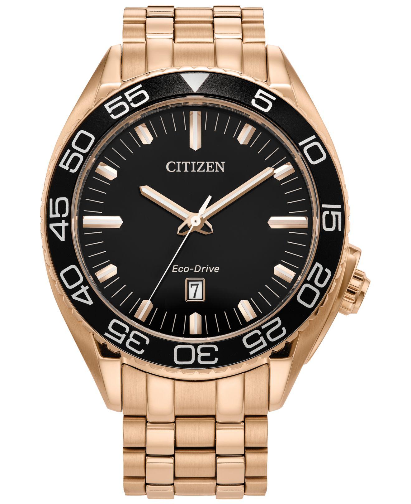 Citizen Sport Luxury Rose Goldtone Stainless Steel Bracelet Watch 42mm
