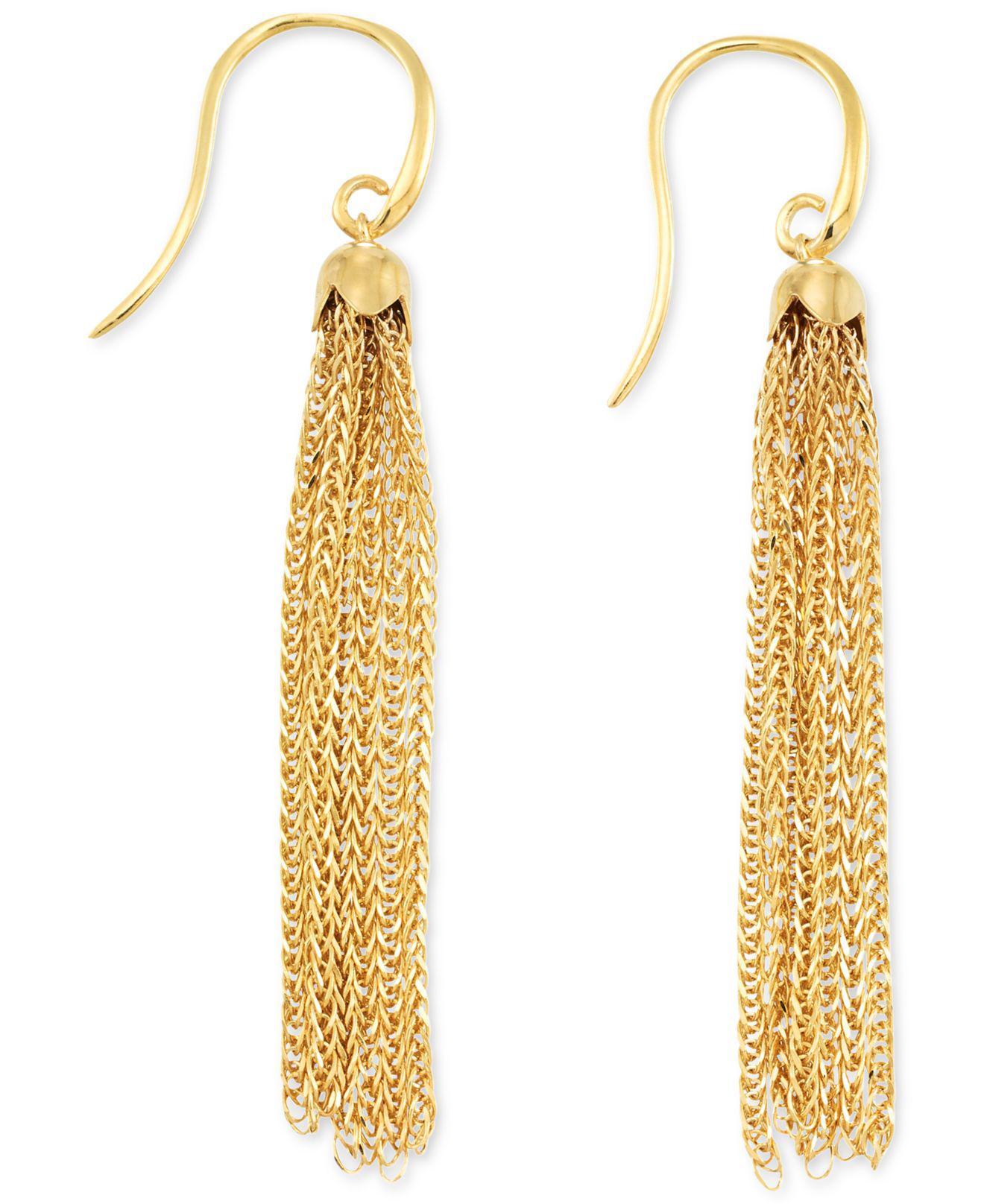 Macy's Tassel Drop Earrings In 14k Gold in Metallic | Lyst
