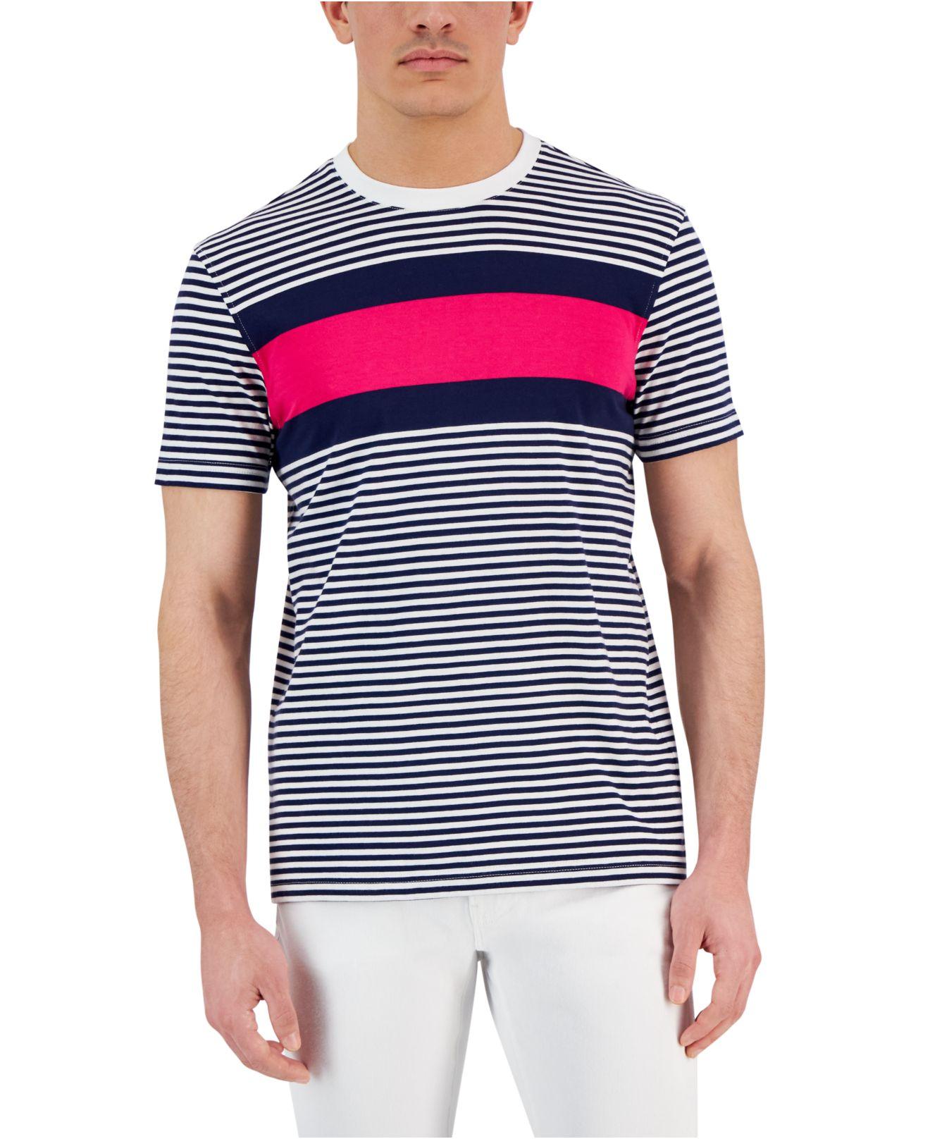 Club Room Chest Stripe T-shirt, Created For Macy's in Red for Men | Lyst  Canada