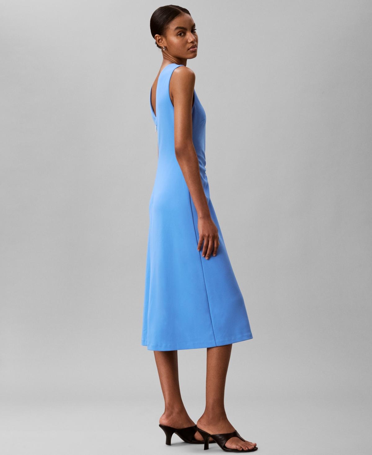 calvin klein fit and flare dresses Calvin Klein Women's Illusion Trim Fit & Flare Dress Wine Size 2 - Bed Bath  & Beyond