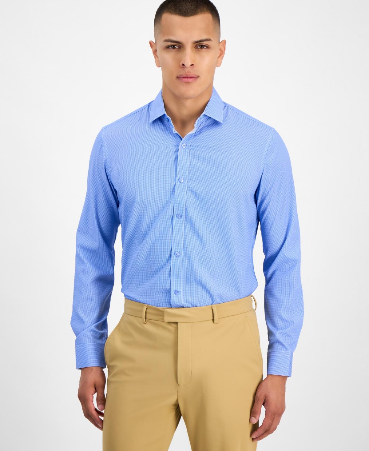 tom baine dress shirts Slim Fit Short Sleeve Performance Stretch Button Down and rounded hem Tom Baine Men's Four Way