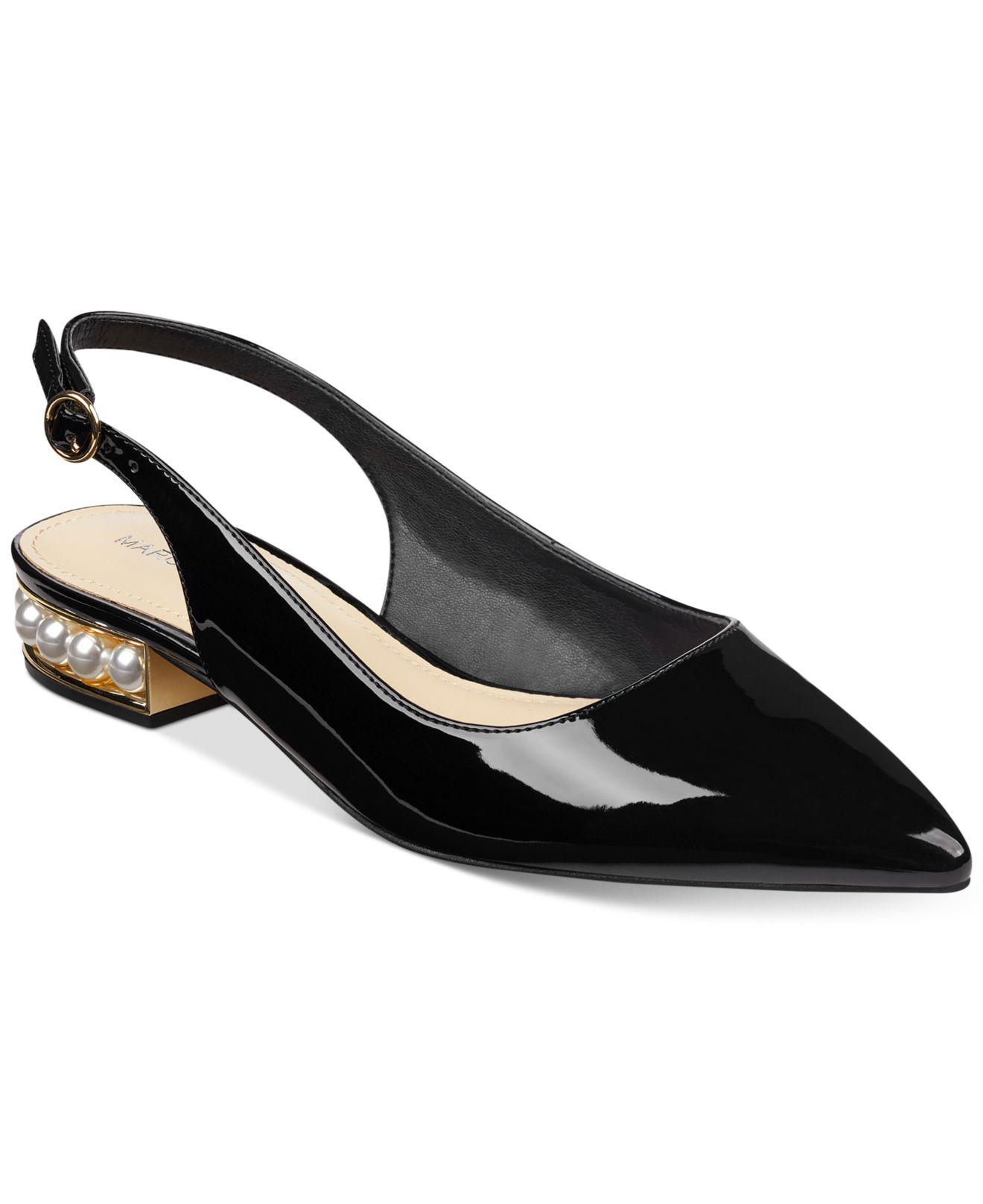 Marc Fisher Rise Slingback Pearl Flats in Black | Lyst