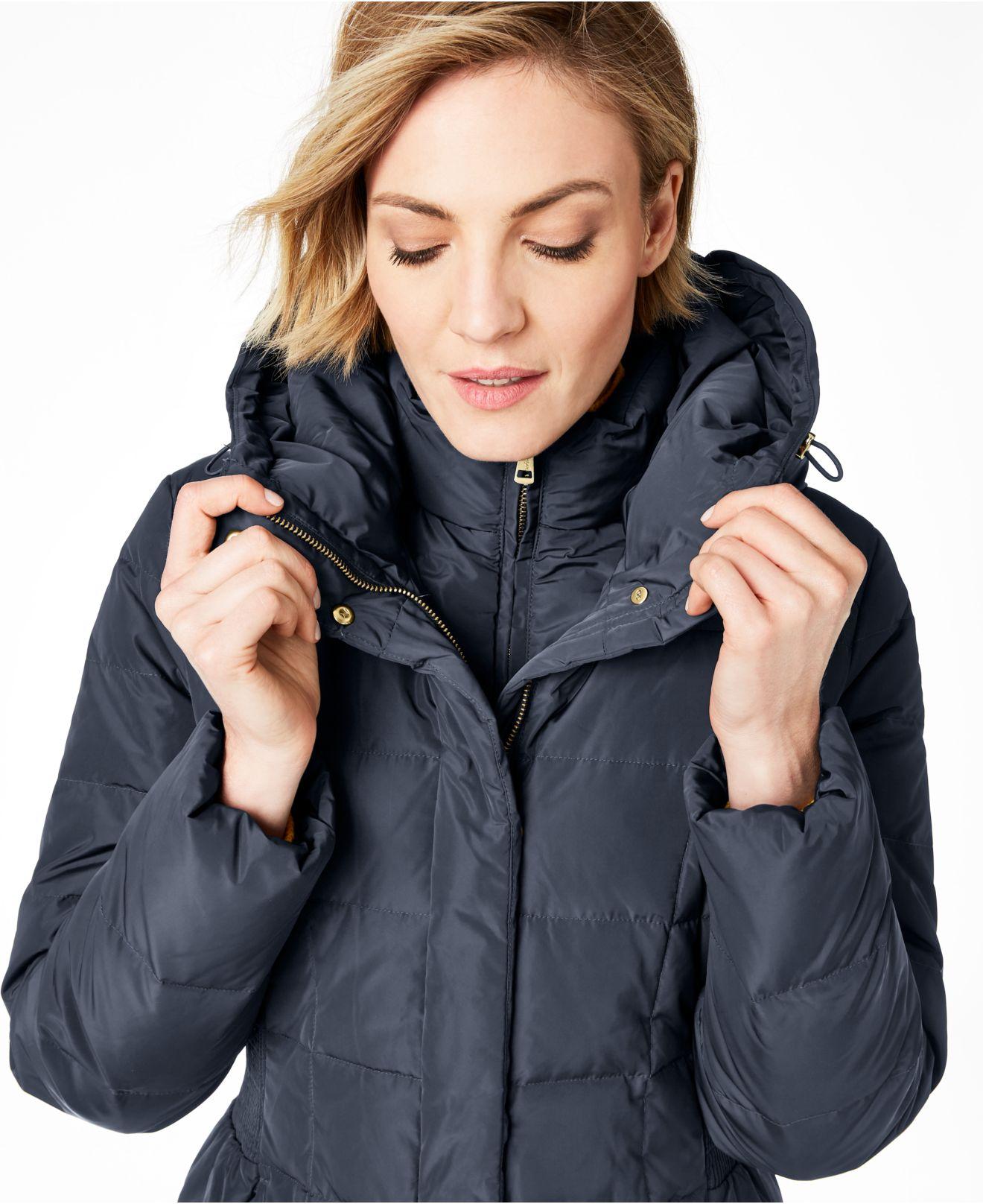 Cole Haan Box-quilt Down Puffer Coat in Graphite (Blue) - Lyst