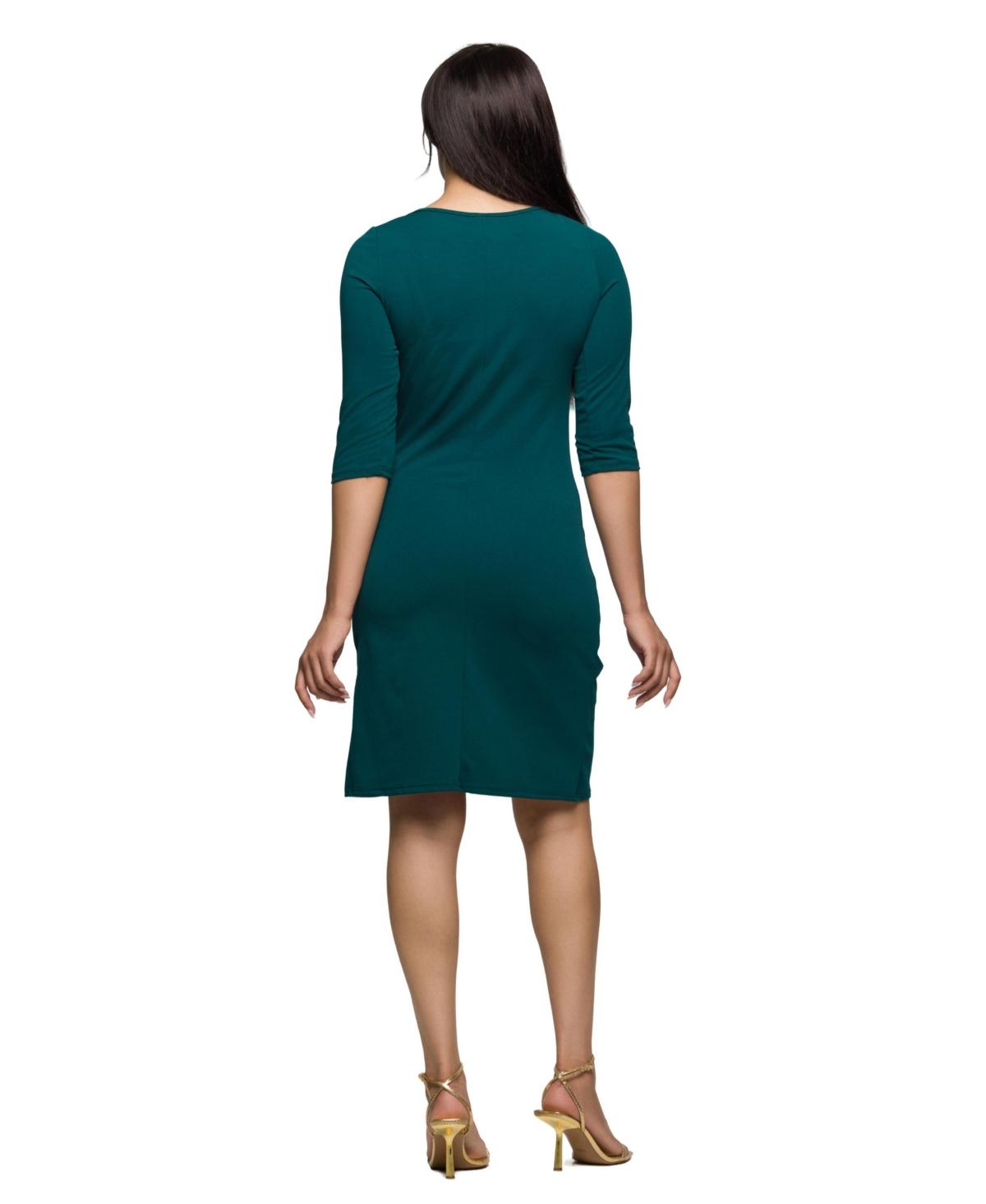 sachin and babi light blue dress PINACOLADA Women's Hunter Green Cut-Out Mini Dress For Casual Wear | Round  Neck | Quarter Sleeve | Pull On Closure