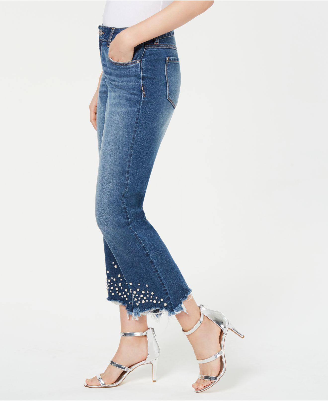 pearl hem jeans