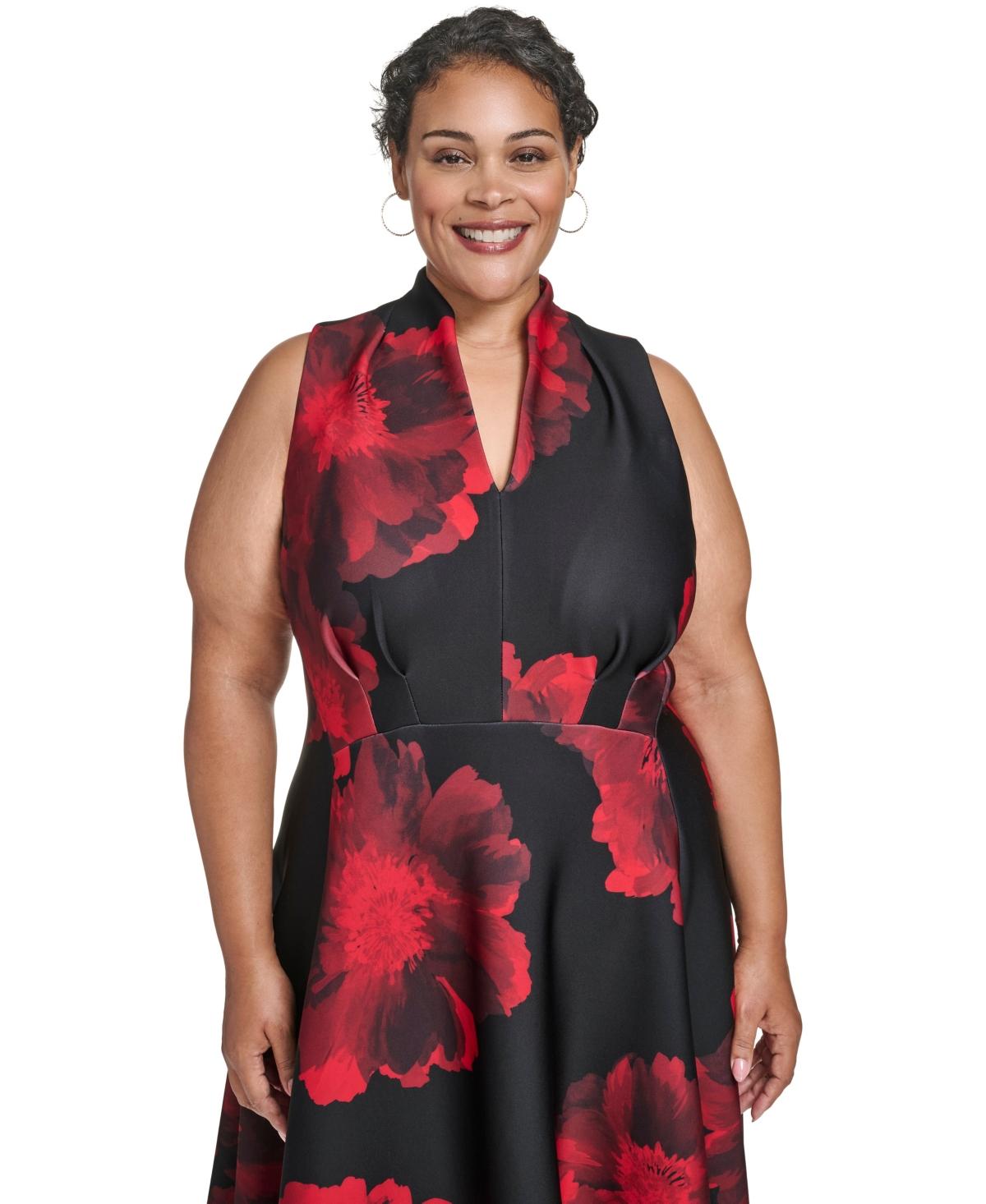 red and black calvin klein dress Black & red Calvin Klein knee length dress size 12