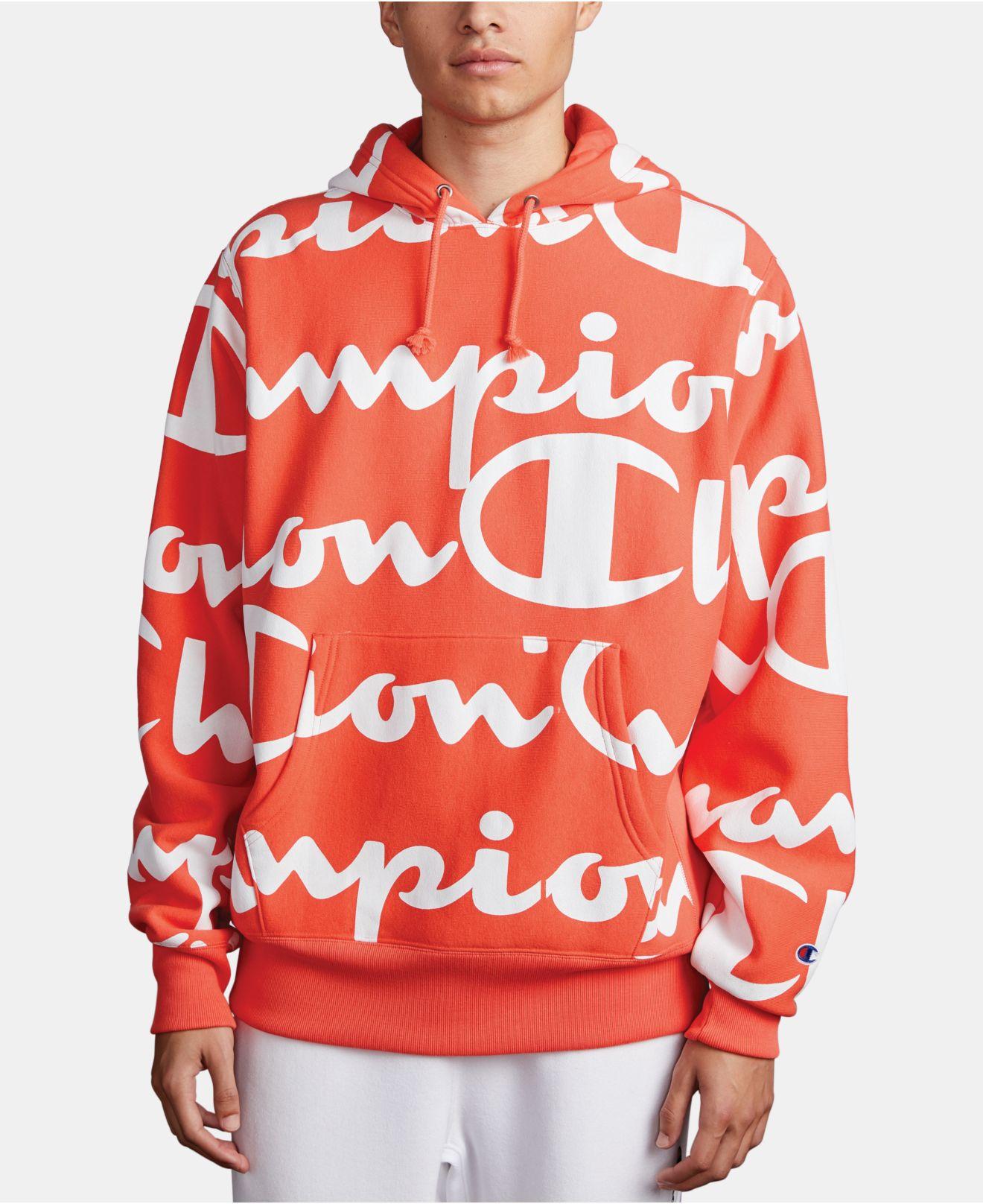 tempereret hver gang vedvarende ressource Champion Life® Reverse Weave® Pullover Hoodie, All Over Logo in Red for Men  | Lyst