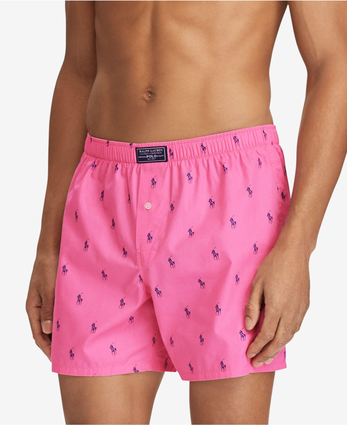 Lauren Pink Polo Boxers For Woven Ralph Printed Men FcT1uKlJ3