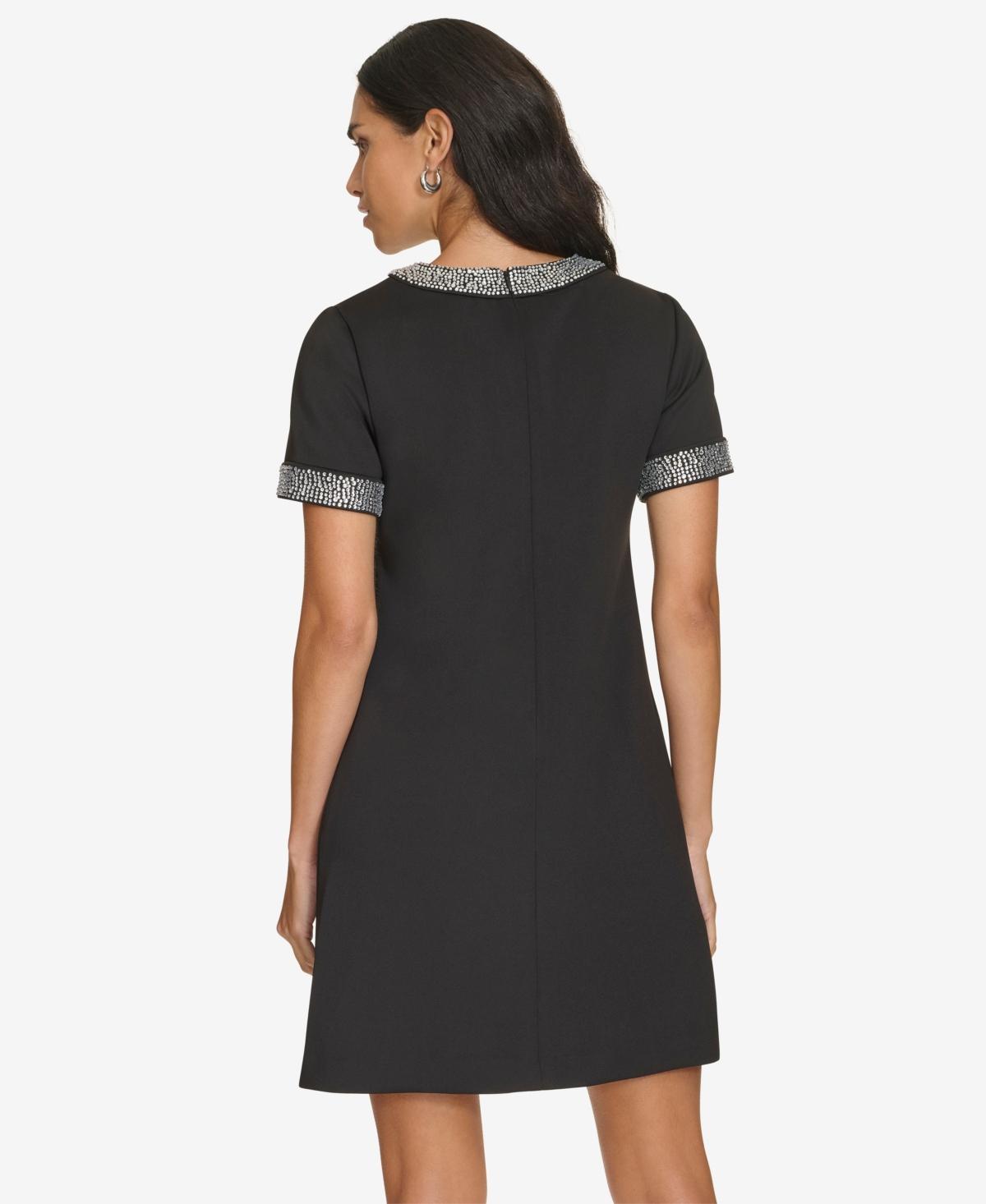 calvin klein black dress tj maxx Berylove Women White Black Graduation Dress Polka Dot V-Neck A Line Midi Party Dress, White Black Dot / custom