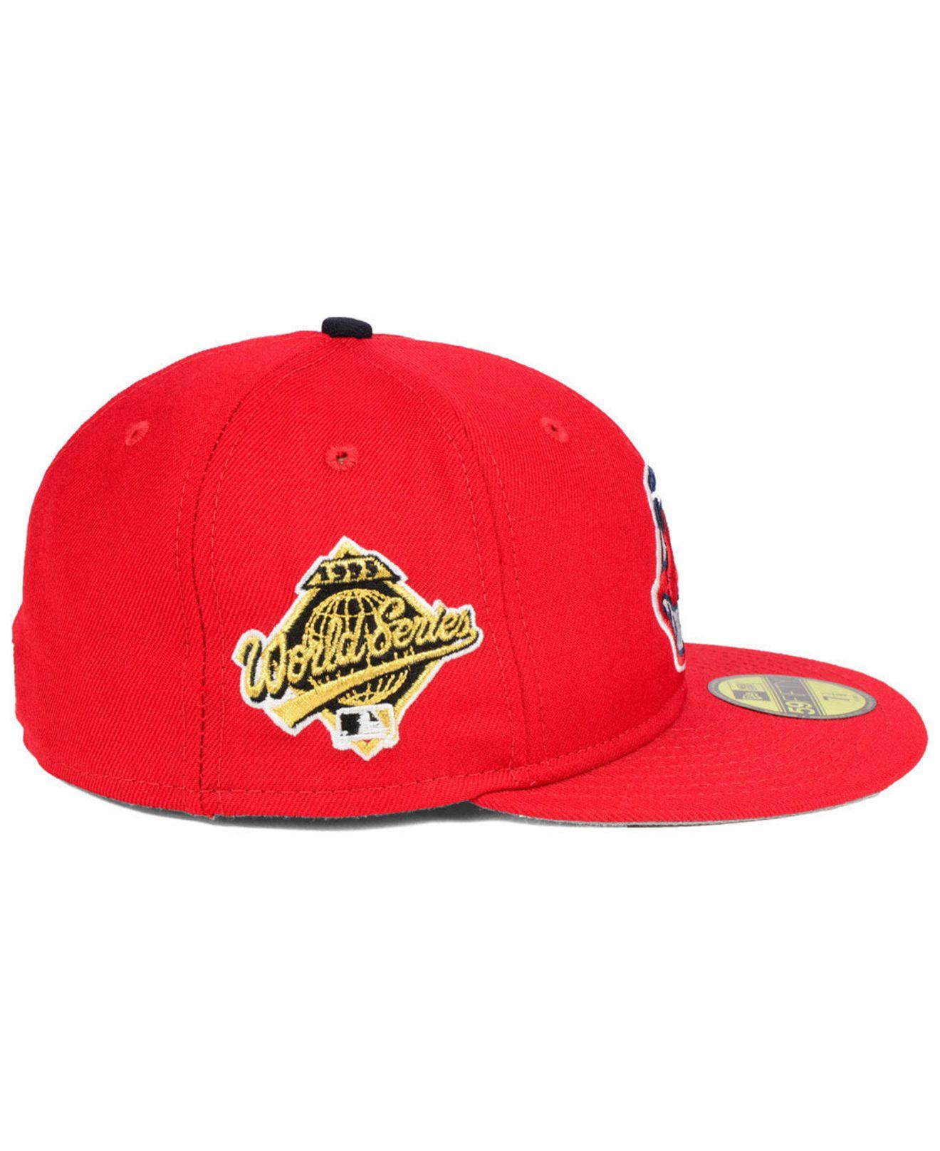 KTZ Cleveland Indians Retro World Series Patch 59fifty Fitted Cap in Red  for Men | Lyst