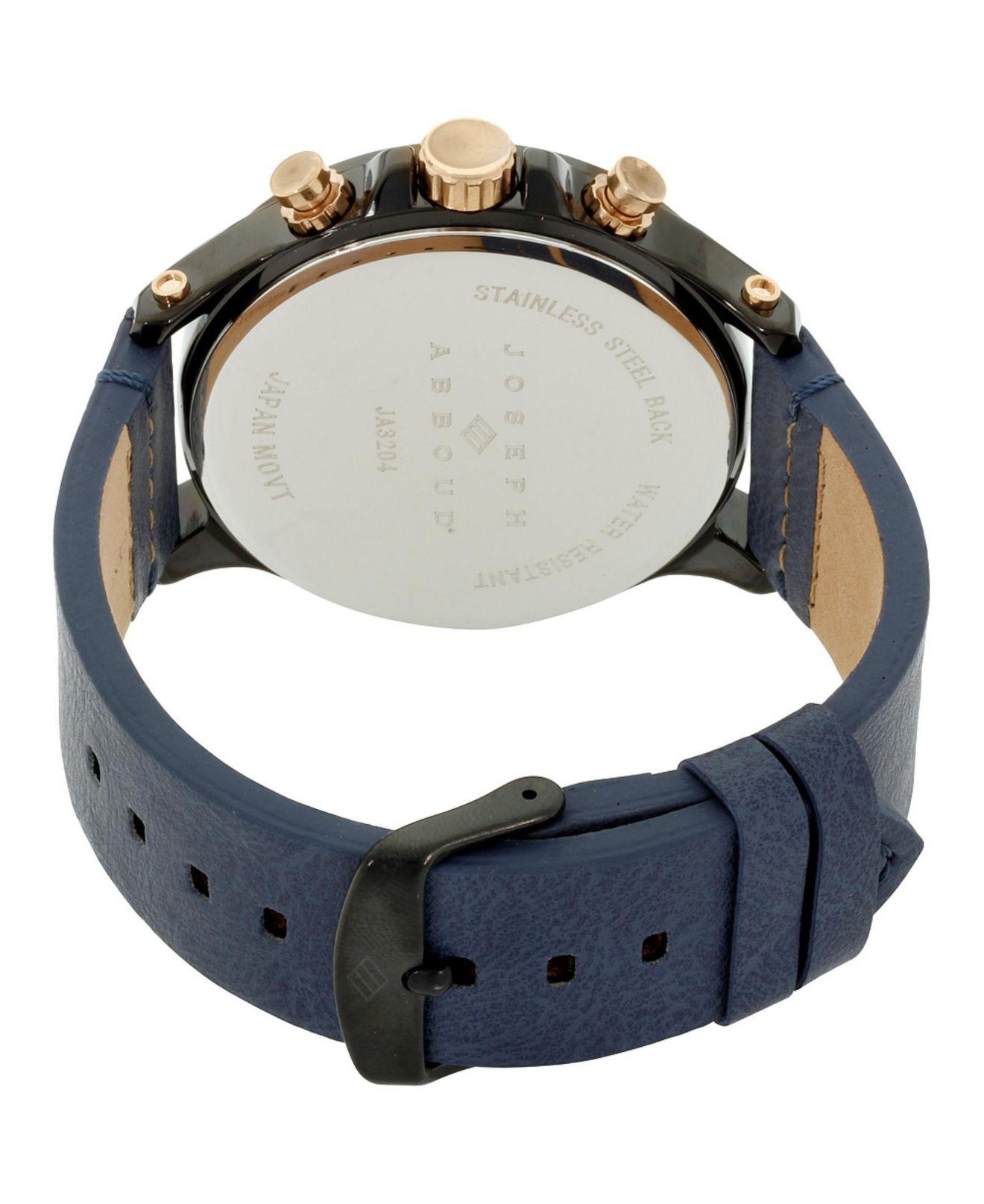 Joseph Abboud Analog Leather Watch in Brown for Men Lyst