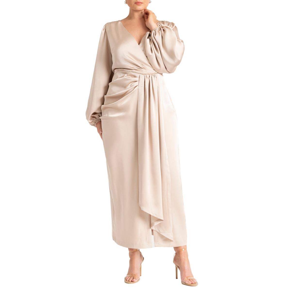 eloquii knot front pleated skirt dress ELOQUII Elements Women's Plus Size Knot Front Pleated Skirt Dress